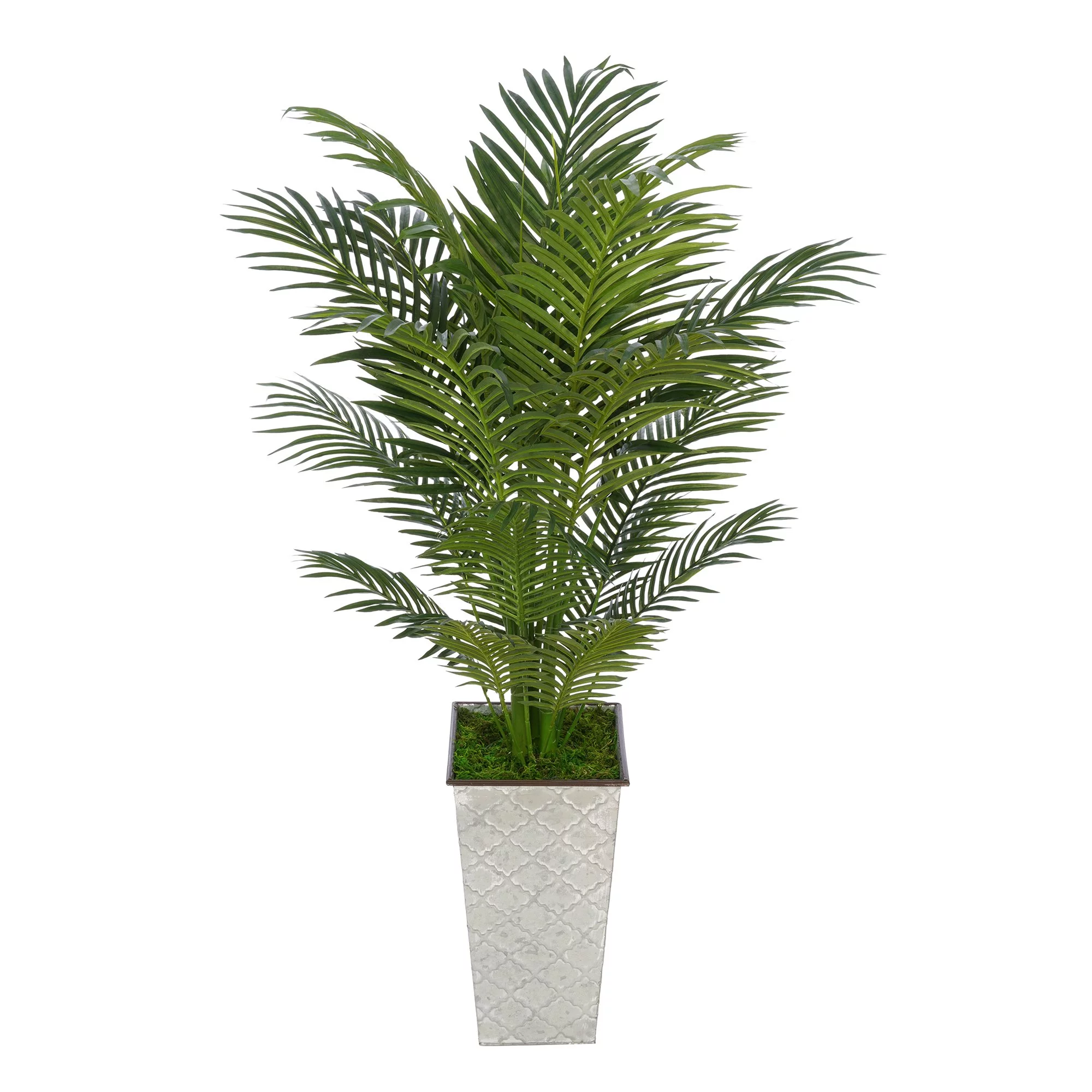 House of Silk Flowers Artificial 4-1/2 foot Areca Palm in Designer Metal (230)