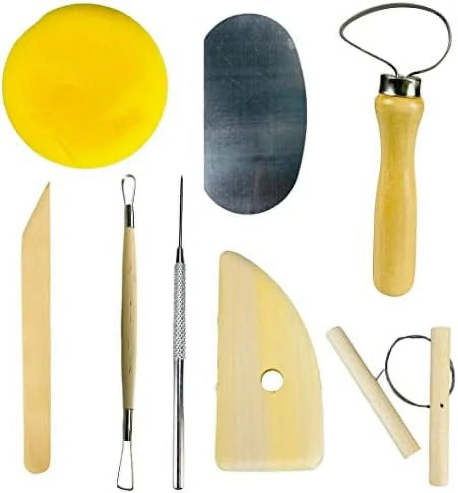 Best 8 Piece | Wheel Throwing Pottery Tool Kit | Ceramic Clay Tools Set | Clay Wax Pottery Tool Kit |Ceramics Wax Carving Sculpting Modeling Tools