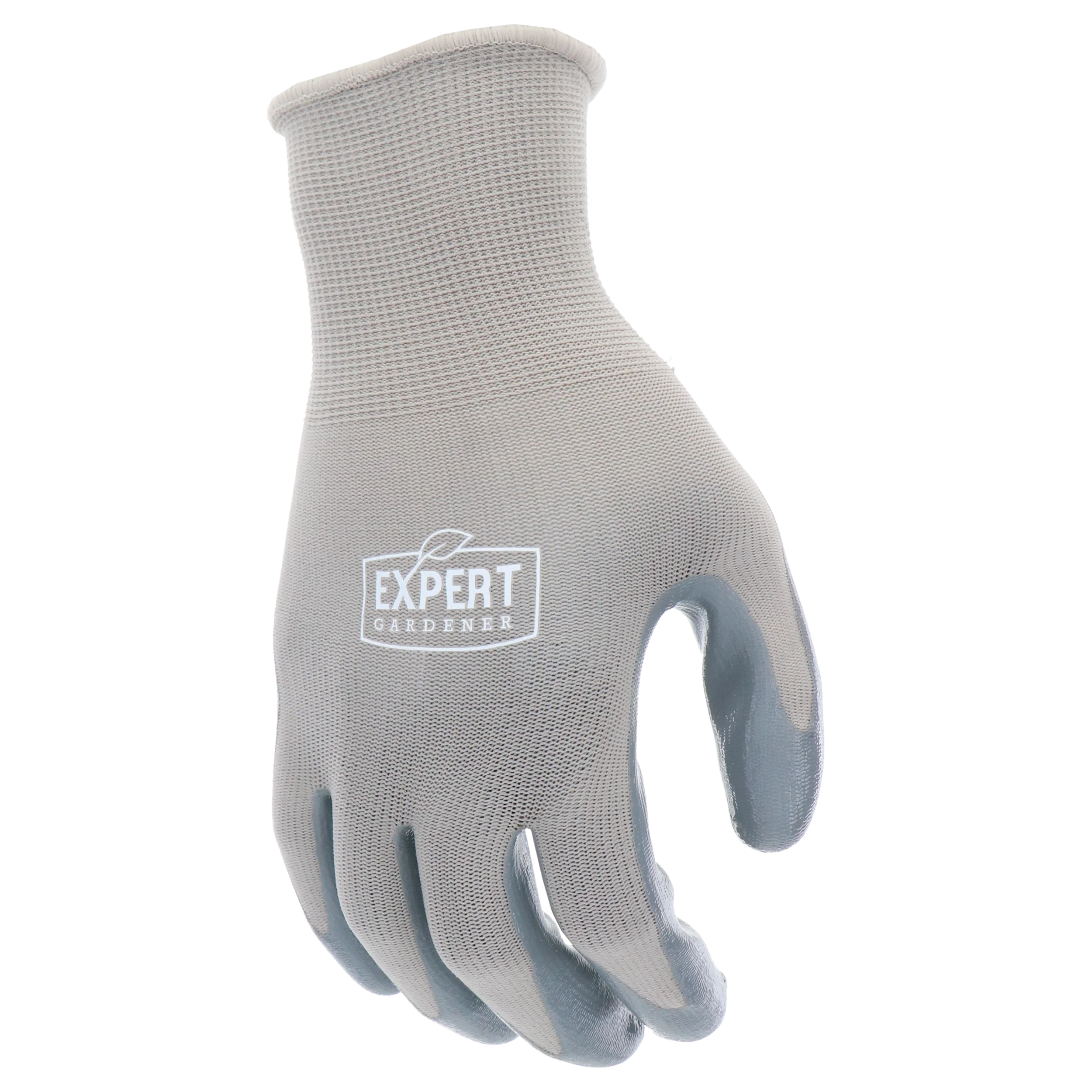Expert Gardener Gray Nitrile Sustainable Gloves Large
