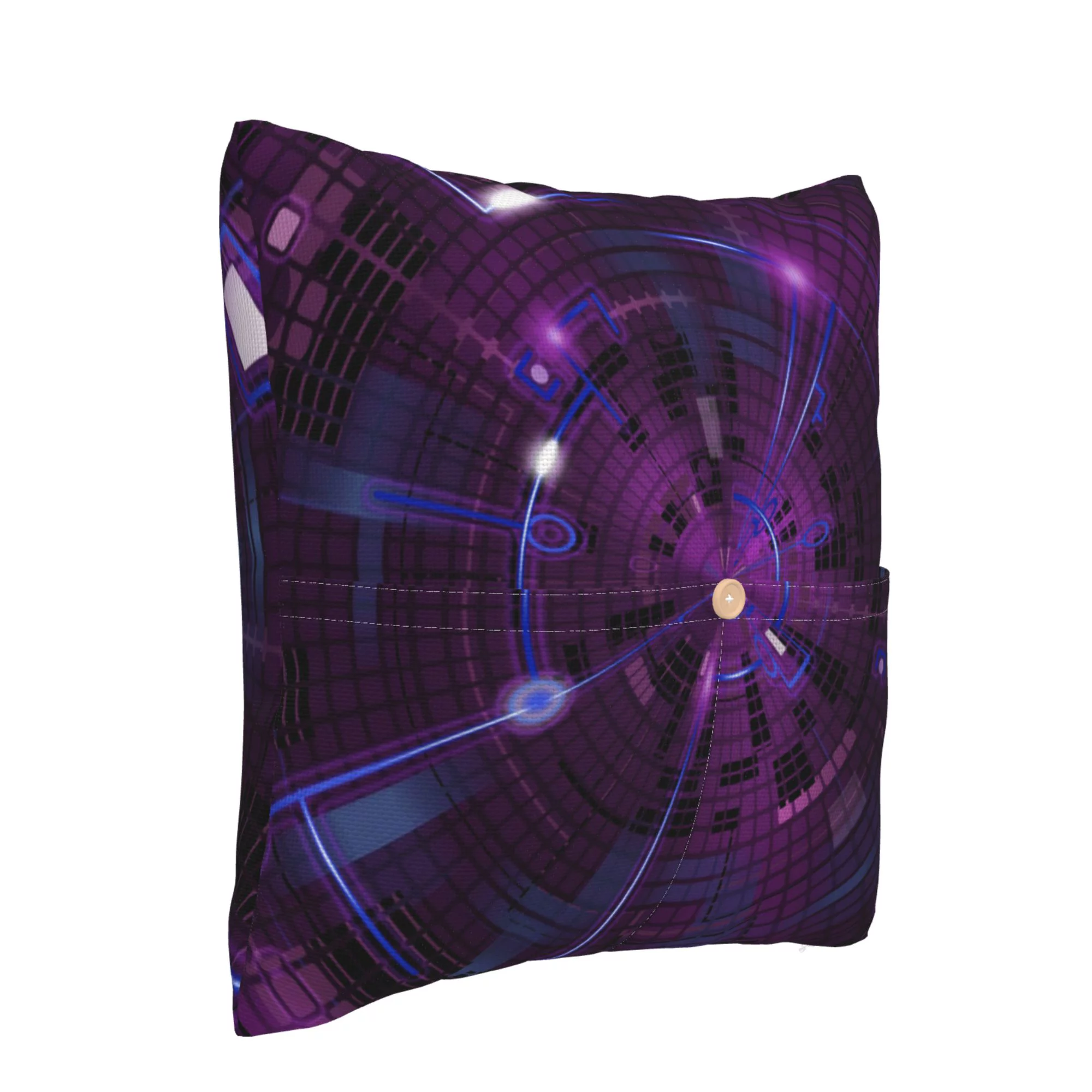 YFYANG Linen Pillow Cases (Without Pillow Insert), Purple Sci-Fi Tunnel Decorative Throw Square Pillow Cover with Pockets for Bedroom Sofa Car Cushion Cover, 18