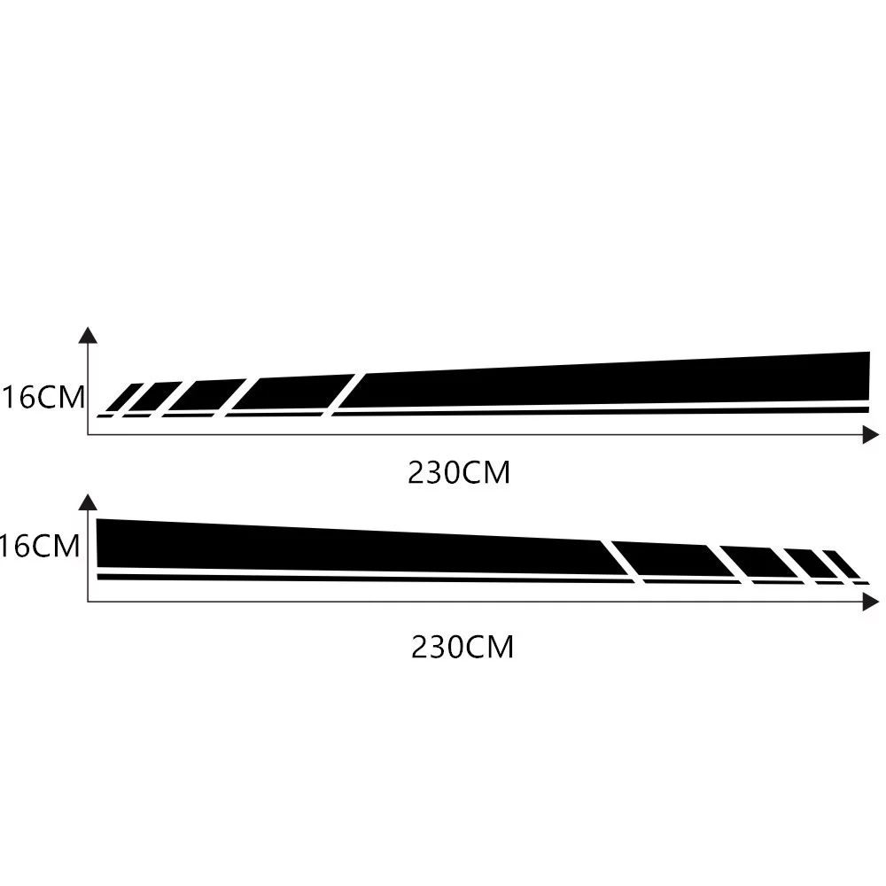 2PCS Stripe Graphic Vinyl Graphic Kit Car Sticker For RV Caravan Travel Trailer