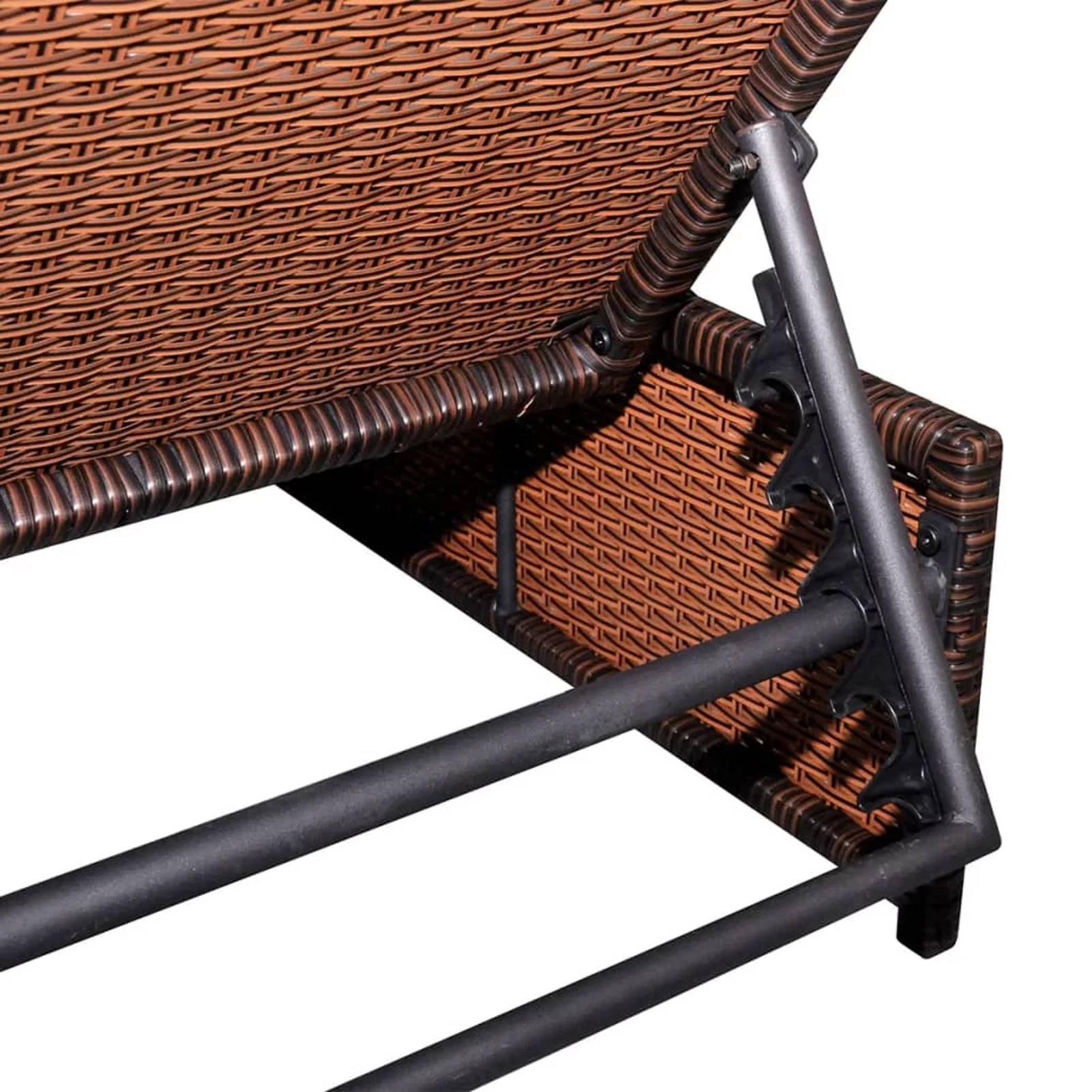Carevas Sun Loungers 2 pcs with Table Poly Rattan Brown