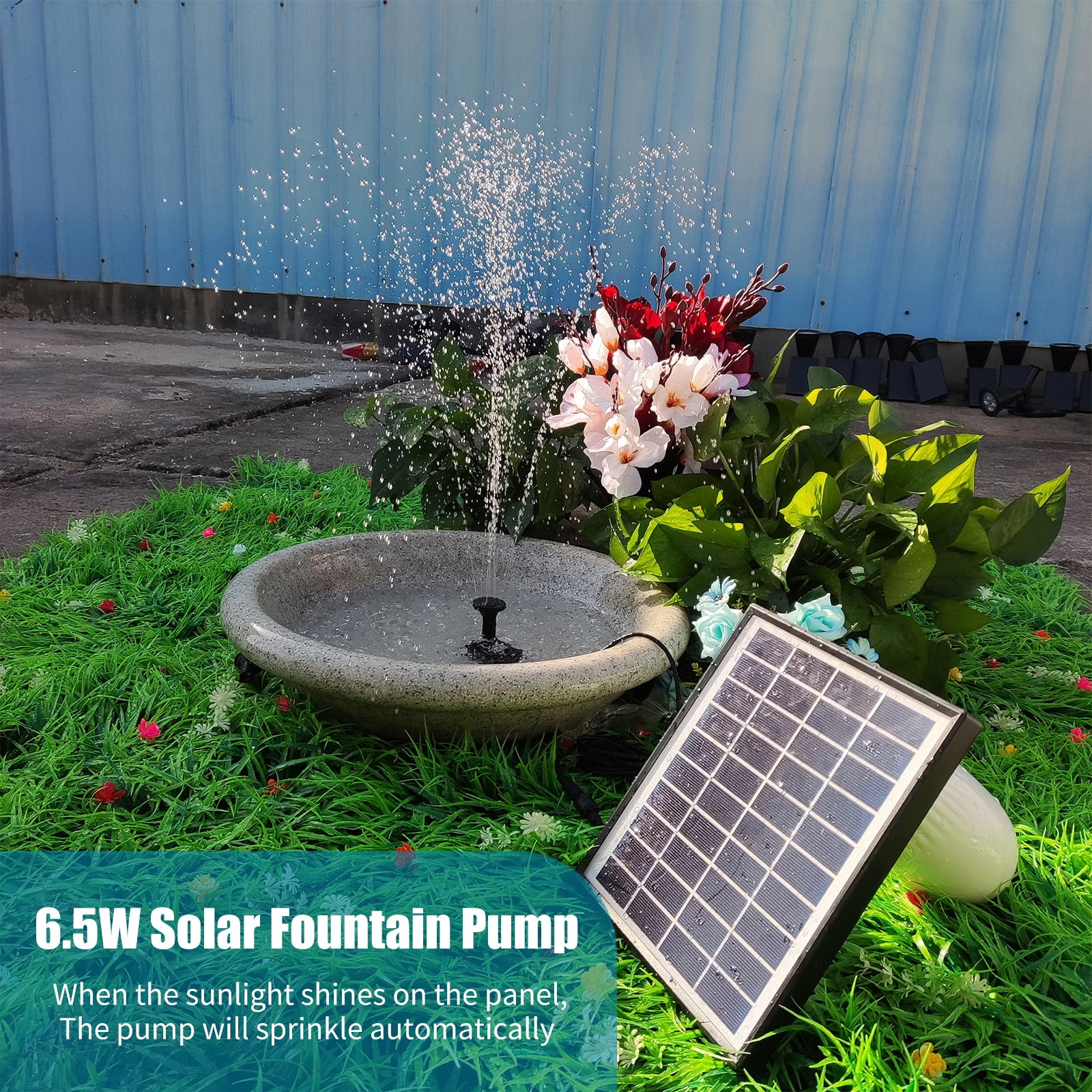Fountain,Pond Pump Rate Pond Pump Solar Pump Solar Powered Pump Powered Pump With Nozzles 6 Modes 8 Nozzles 6 Solar Powered Pump Solar Pump With 8 With 8 Nozzles 200l/h Rate 6.5w