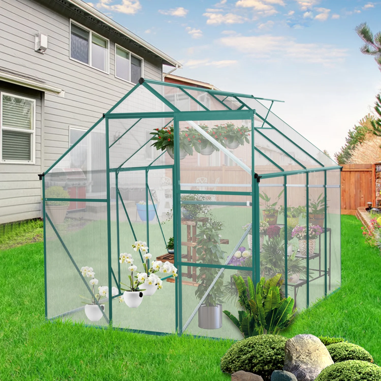 DremFaryoyo Green-6 x 8 FT Outdoor Patio Greenhouse