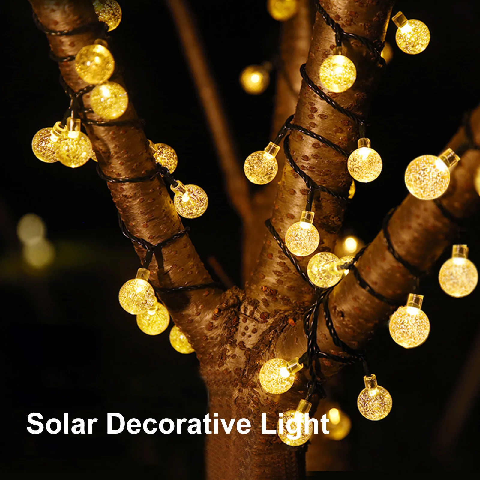 moobody Solar Bubble Ball Light String LED Crystal Ball Lantern Garden Wall Tree Light Lawn Lantern