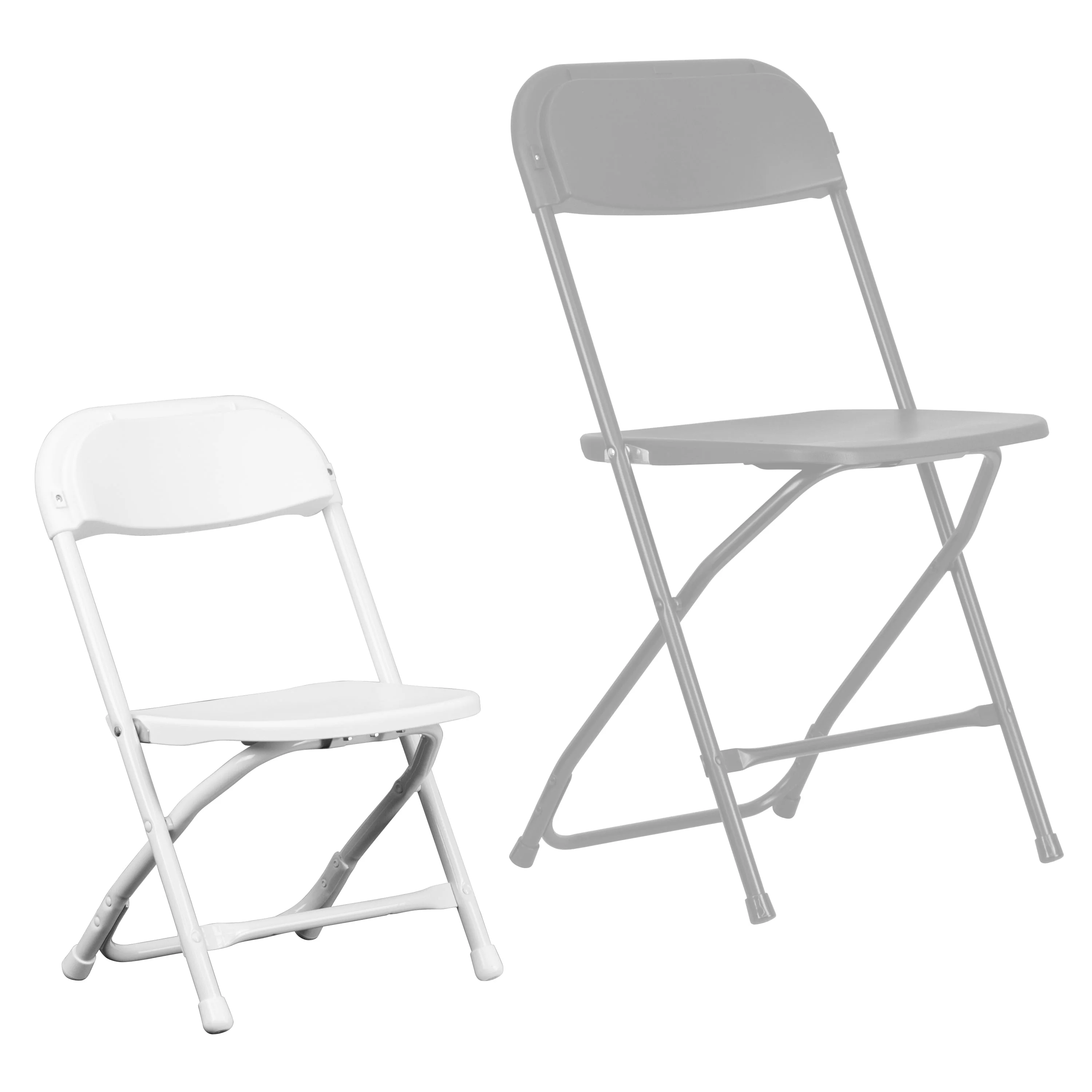 BizChair 10 Pack Kids White Plastic Folding Chair