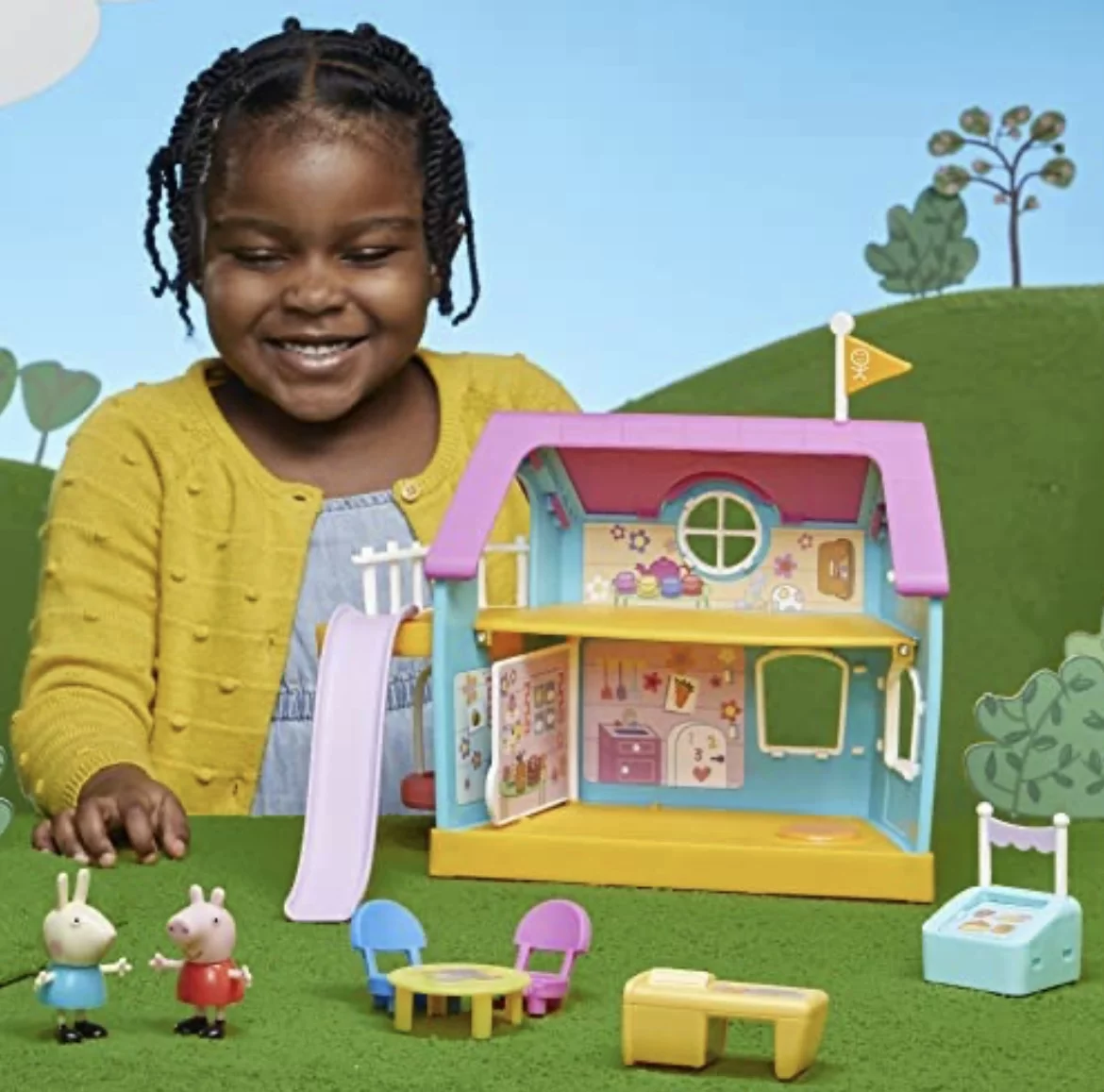 Peppa Pig Peppa’s Club Peppa’s Kids-Only Clubhouse Playset Preschool Toy; Sound Effects; Includes 2 Figures, 7 Accessories; Ages 3 and Up