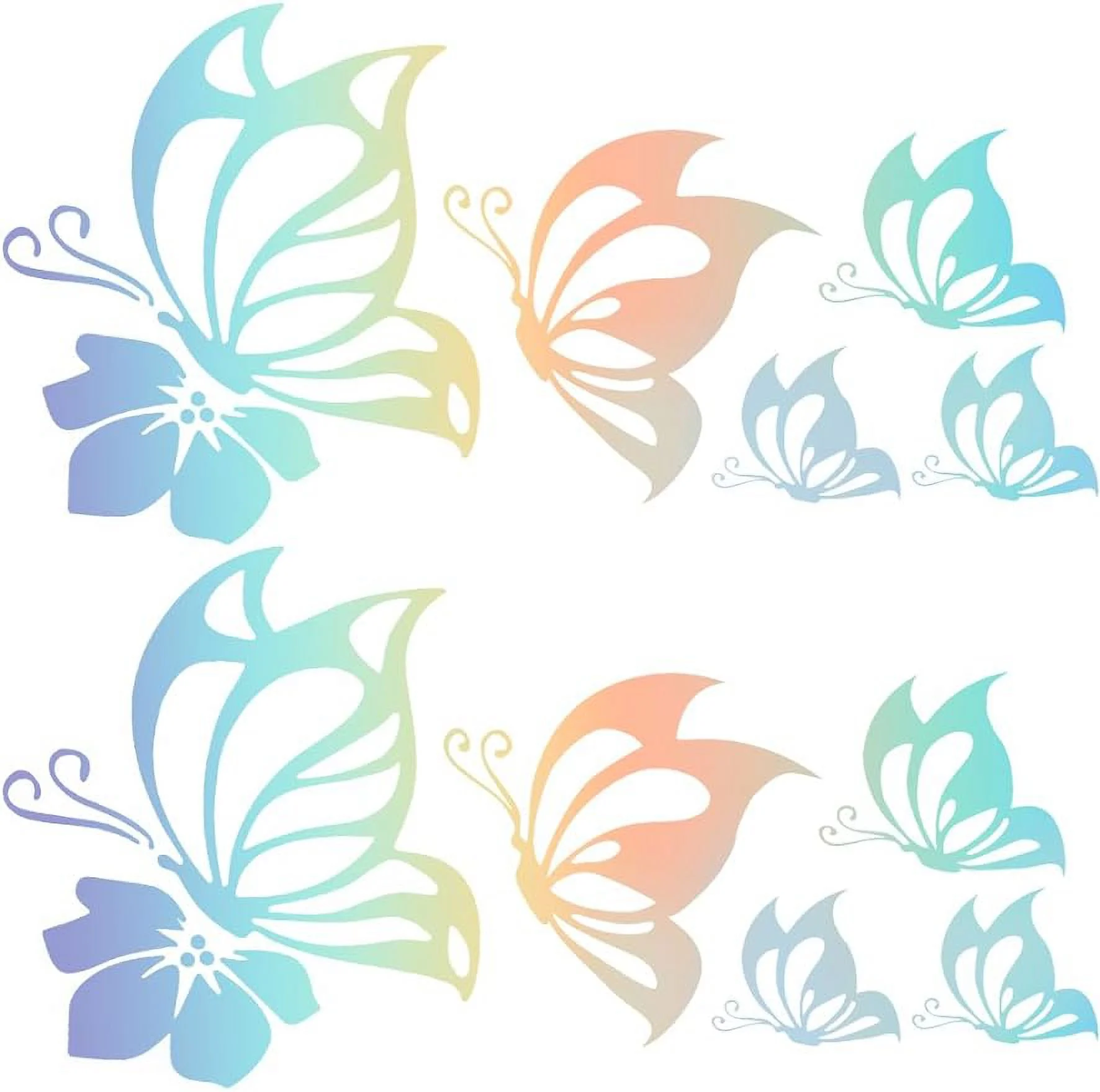 2 Sheet Butterfly Car Decal Set Butterfly Vinyl Waterproof Sticker Women Car Stickers and Reflective Decals for Car Bumper Window Laptop Decals Colorful