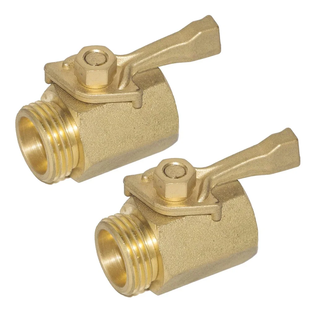 Bnnlsa Water SprinklersSuper Heavy Duty 3/4 Inch Brass Water Shut Off Valve Garden Hose Connector