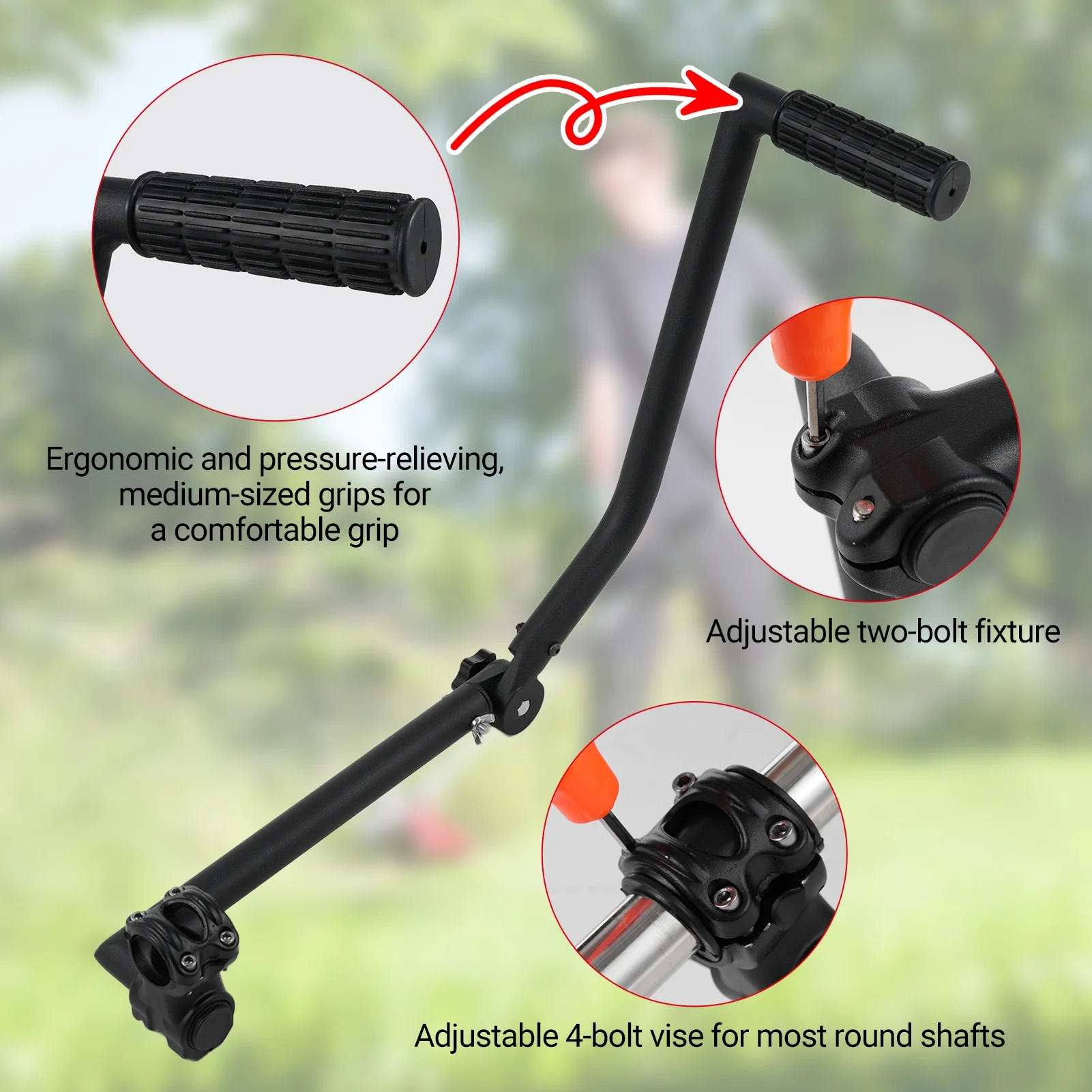 Tool handle,Care 26mm/28mm Shaft Lawn With Clamp Universal Fit Tool Handle Head Duty Weed Eater Heavy Handle Handle Twirltide Equipment Auxiliary Weed Tools 26mm/28mm Lawn Twirltide Equipment