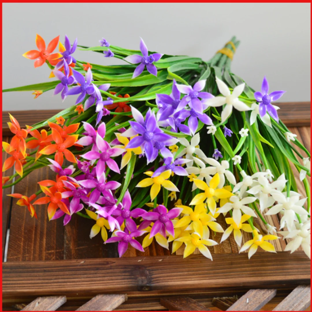Namzi 12pcs Pointed Orchid Artificial Flowers, Fake flowers, Flores Artificiales Para, Wedding Decor