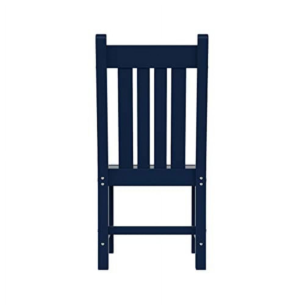 WO Home Furniture Poly Lumber Dining Chair, All Weather UV Resistant Seat for Indoor, Outdoor, Patio, Garden, Porch, Deck, Backyard, Navy Blue