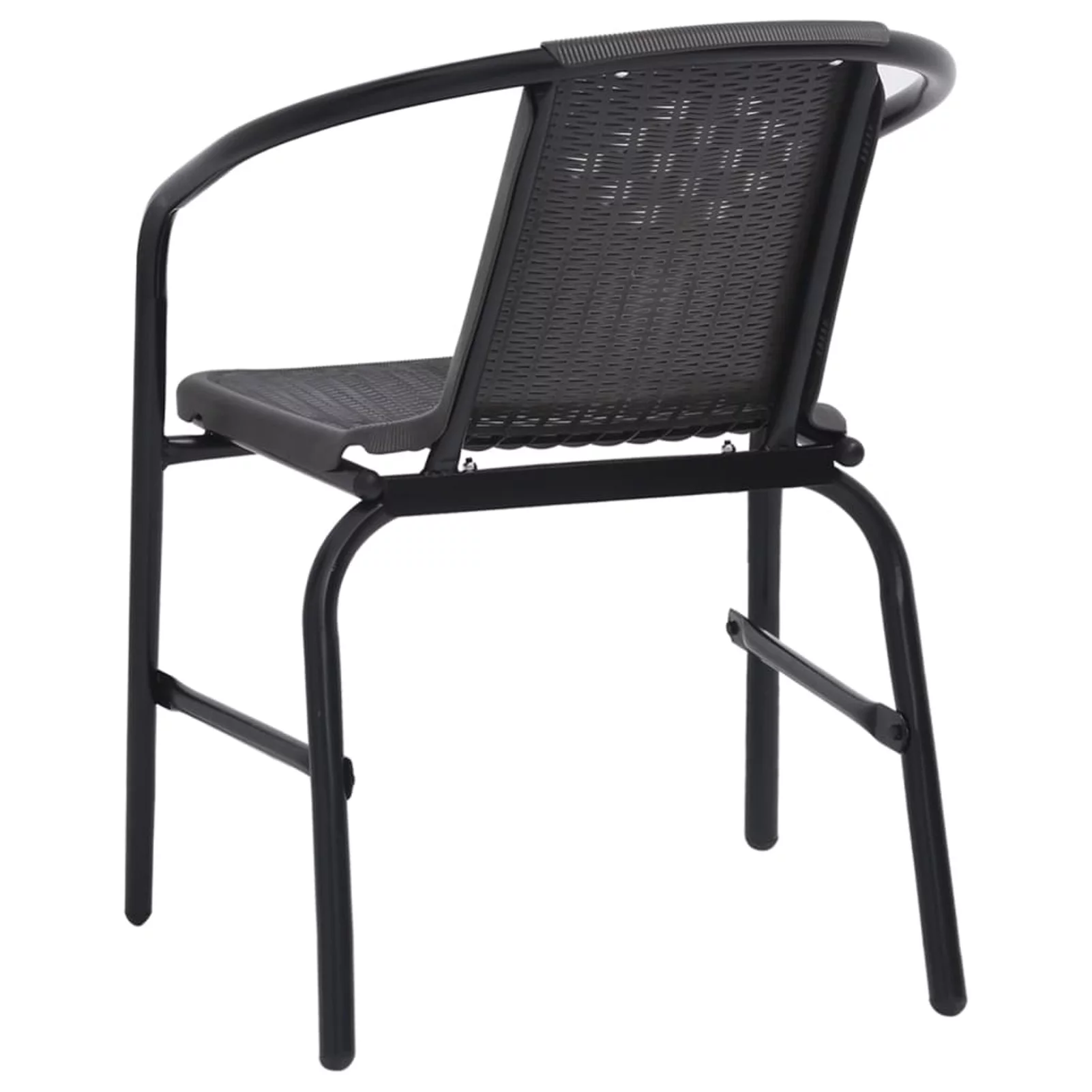 Walmeck Patio Chairs 2 pcs Rattan and Steel 242.5 lb