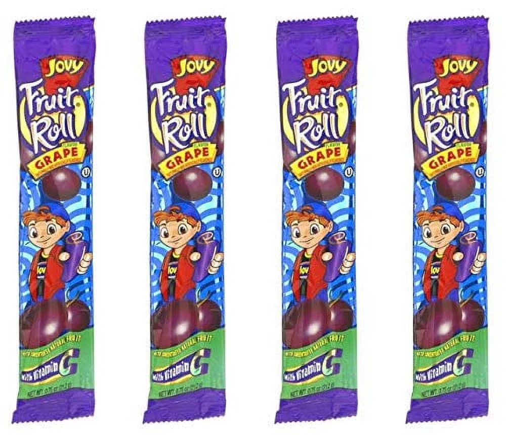 Jovy Fruit Roll Snacks - Grape (16 Packets per Order) - Perfect for Snacks & Packed Lunches