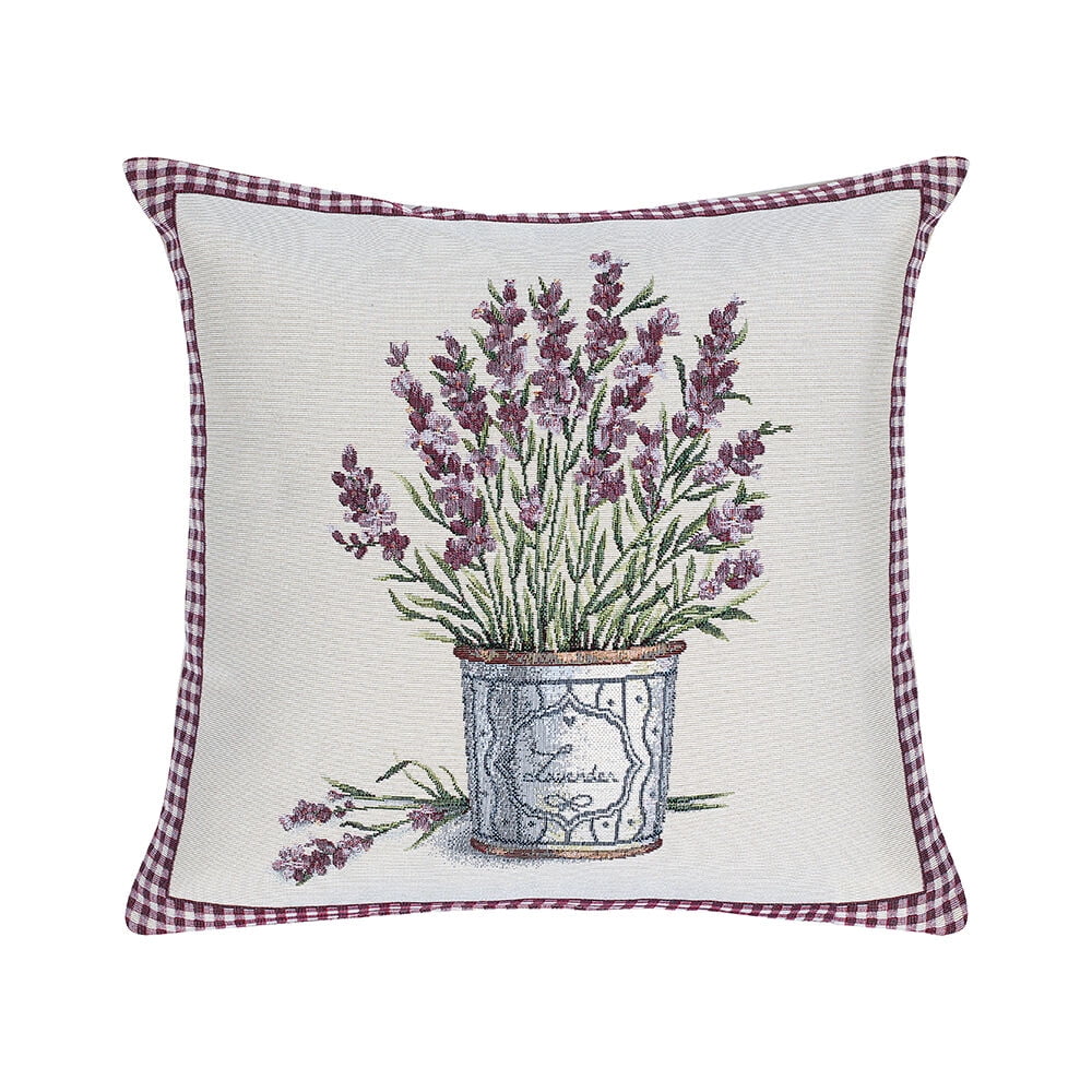 STPgoods Lavender Bucket Decorative Cotton Throw Pillow 18