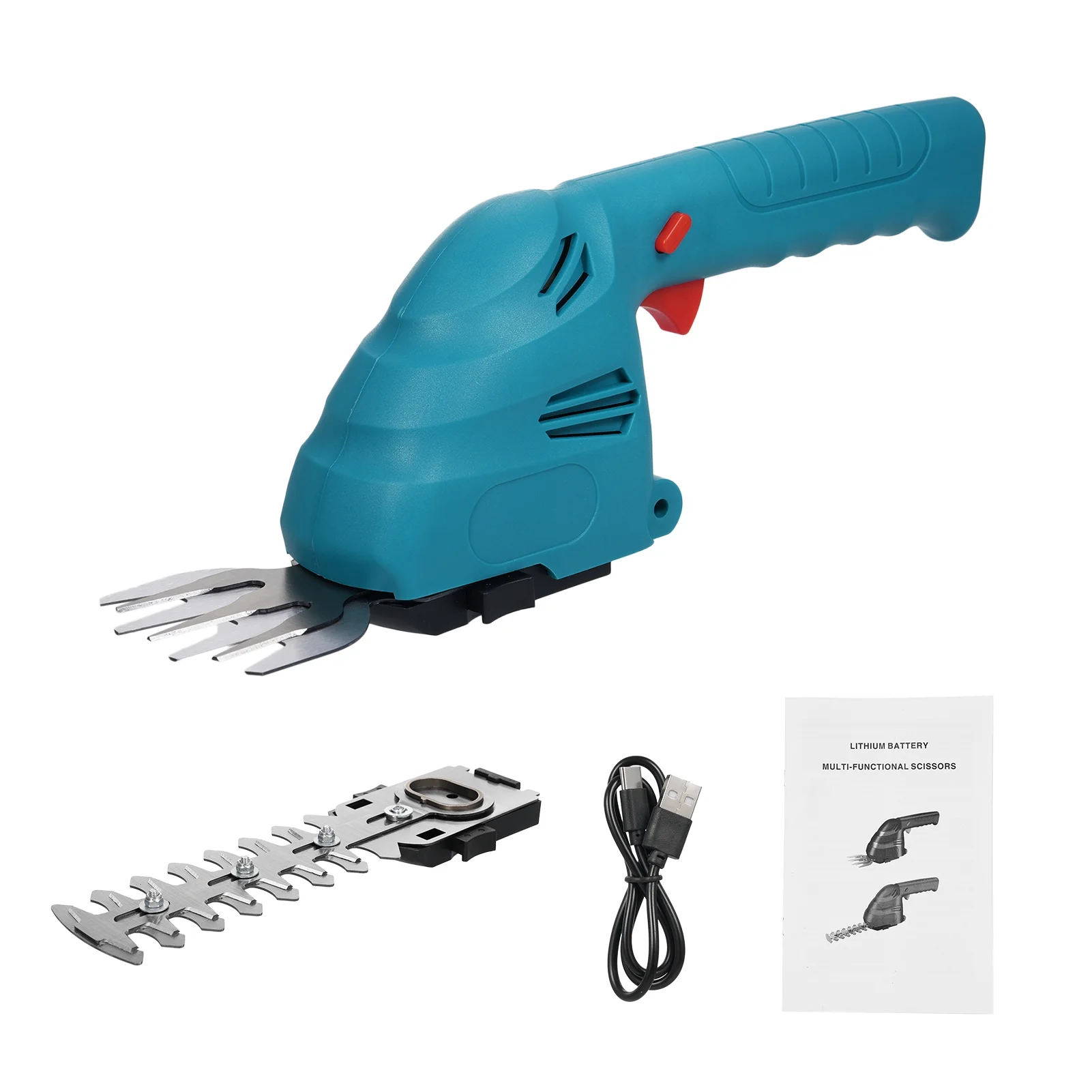 Lepmerk Hedge Trimmer, Electric Grass Trimmer for Pruning, Built in 2.0Ah Battery, Type C Charging Cable, Ideal for Shrub Branch and Lawn Maintenance