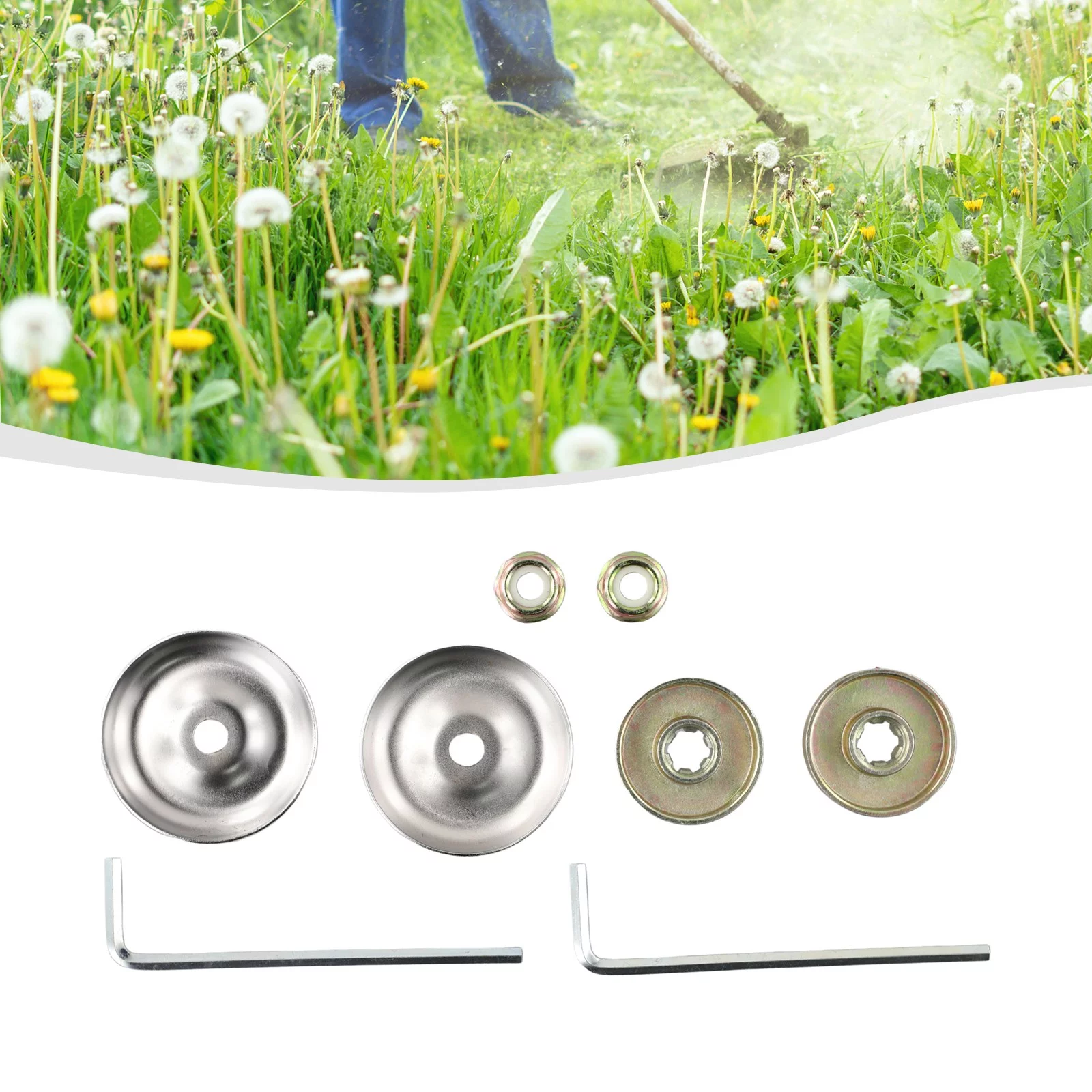 8Pcs/Set Strimmer Brush Cutter Gearbox Blade Nut Metal Replacement Fixing Kit