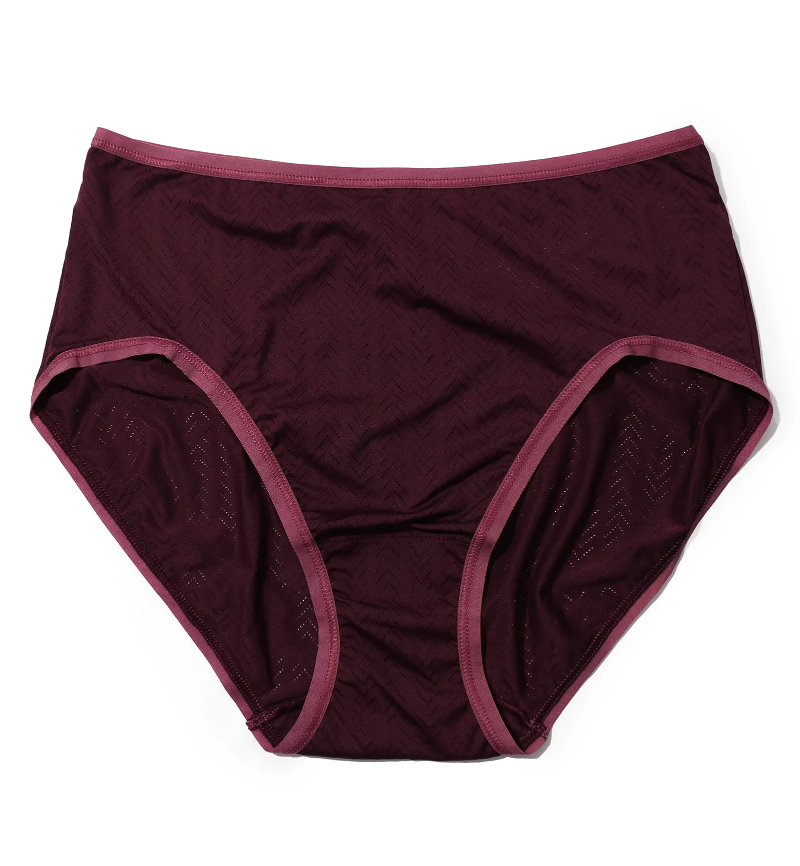 Hanky Panky MoveCalm High Waisted Brief (2P2264),Large,Dried Cherry/Damson Plum