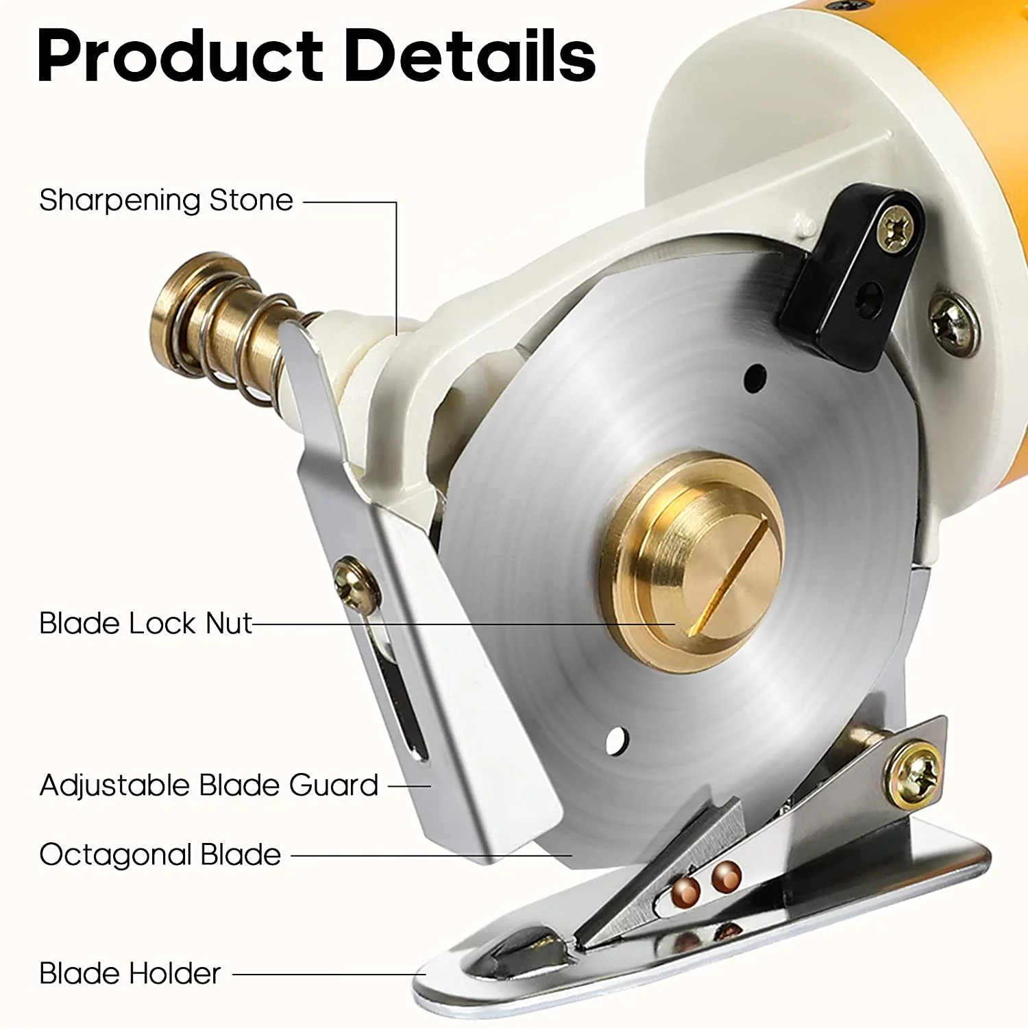 Mini Rotary Blade Fabric Cutting Machine Cloth Cutting Machine, 70MM Electric Rotary Fabric Cutter,Electric Rotary Cutter for Fabric,Octagonal Knife Rotary Scissors For Multi Layer Leather Wool
