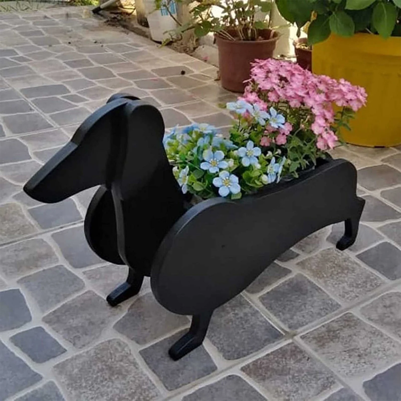 SIfdSeng Dog Shaped Flower Pot Flower Pot Potted Decorations Animal Shape Cartoon Flower Pot Pet Puppy Flower Pot Indoor and Outdoor Gardening Decoration Independence Day Decorations Door