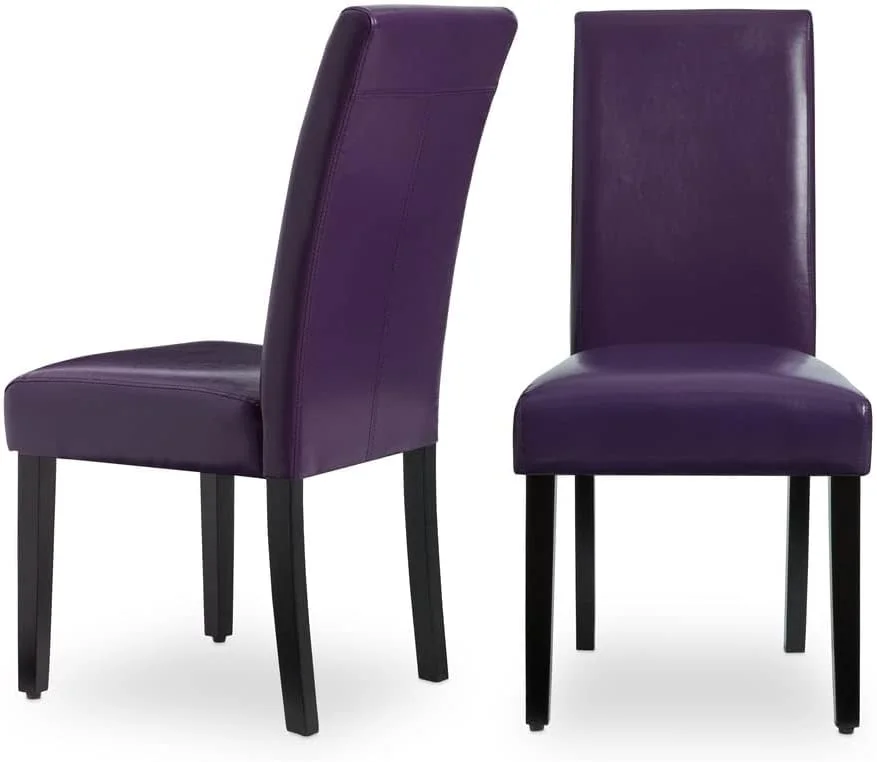 SQWERD Villa Faux Leather Dining Chairs  Brown