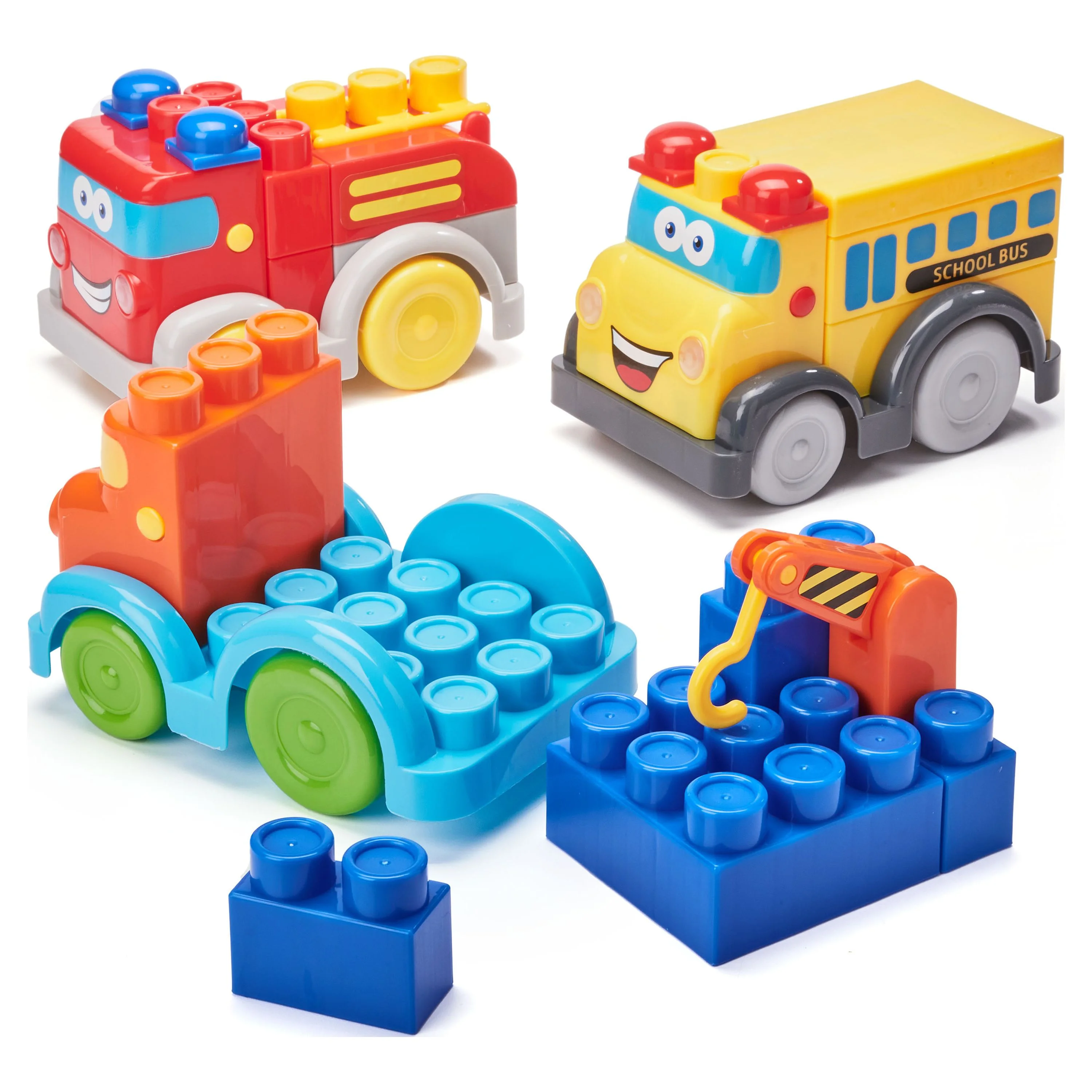 Kid Connection Deluxe Vehicles Play Set Plastic Blocks (98 Pieces)
