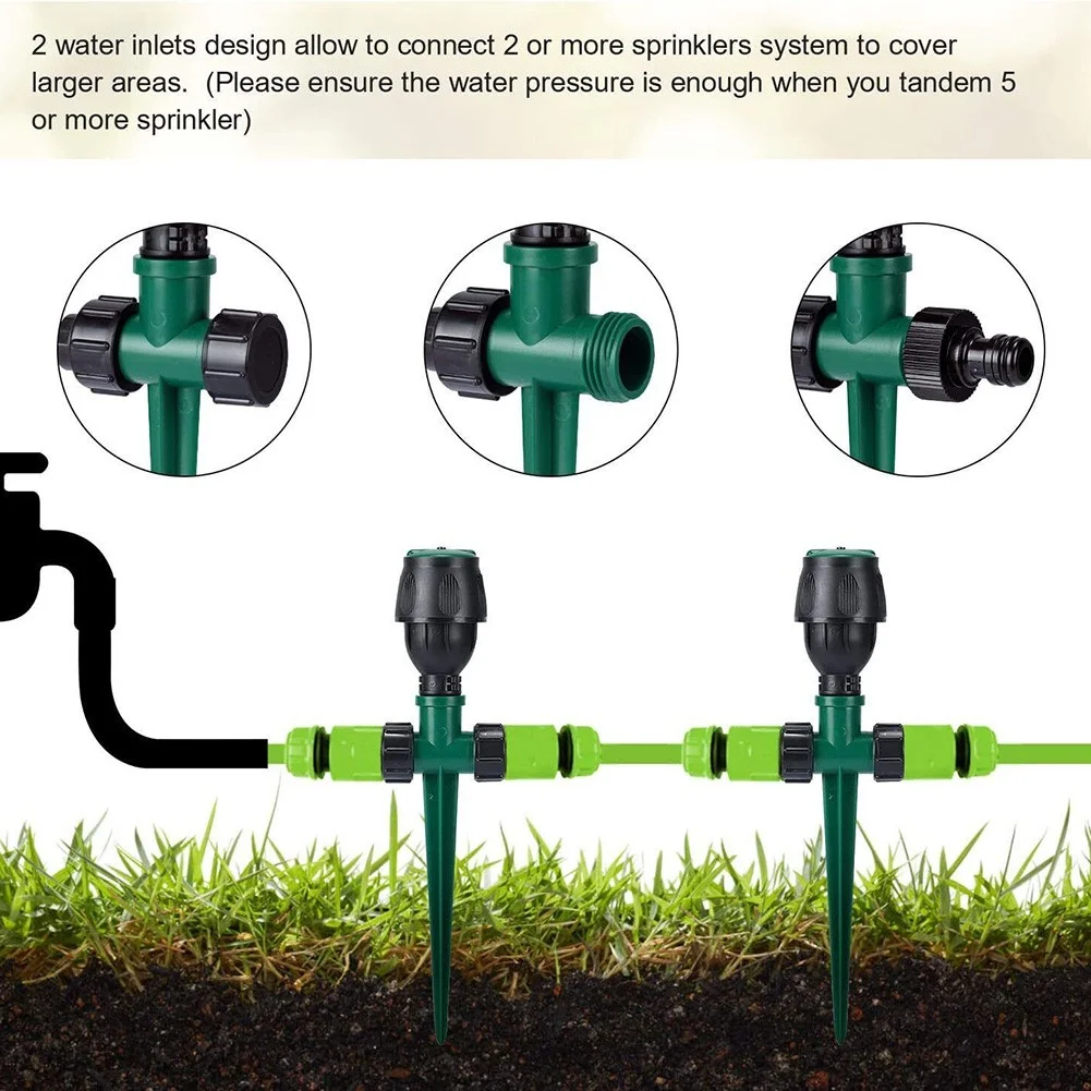 360° Rotating Adjustable Garden Lawn Water Sprinkler Grass Irrigation Sprayer