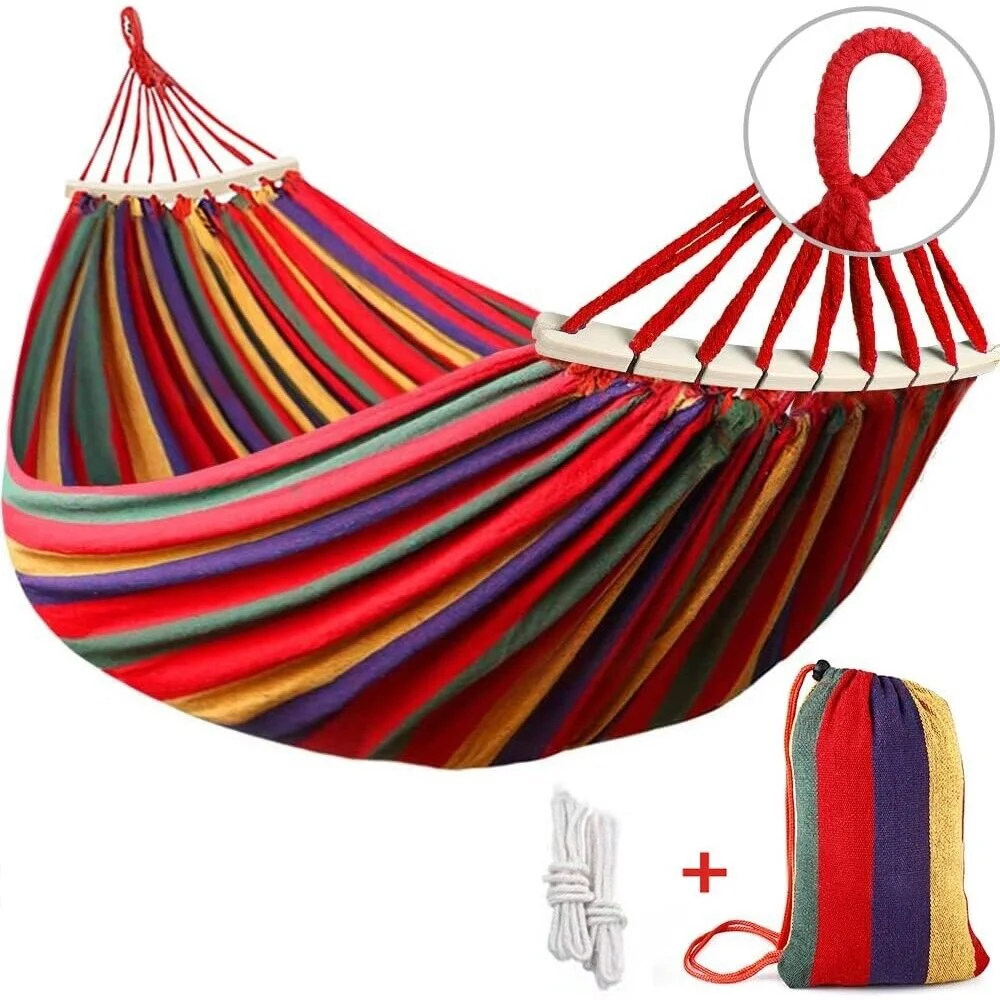 1/2Person Double Camping Hammock Chair Bed Outdoor Hanging Swing Sleeping Garden