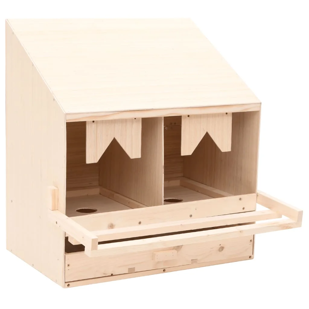 Dual Compartment Solid Pine Wood Chicken Laying Nest - 24.8x15.7x25.6, Easy Egg Collection, Comfortable Environment, Ideal for Small Backyard Farms