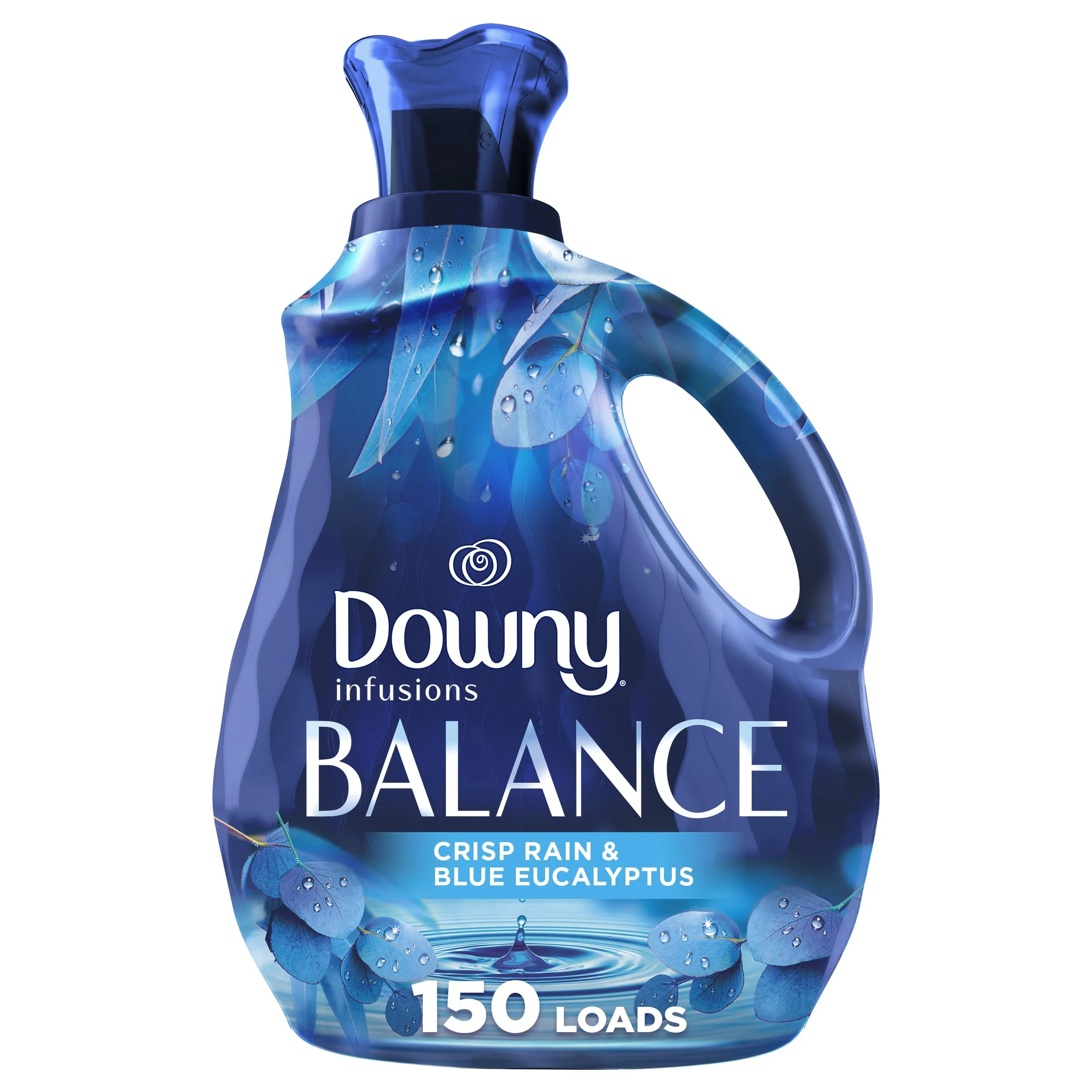 Downy Infusions Laundry Fabric Softener Liquid, Balance, Crisp Rain And Blue Eucalyptus, 101 Fl Oz