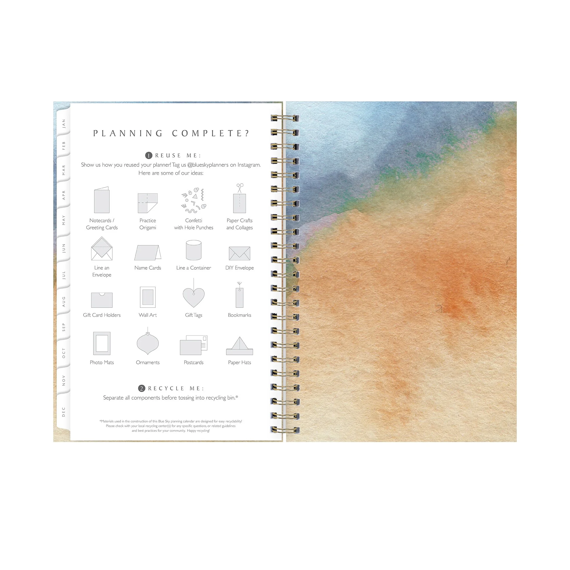 2024 Weekly Monthly Planner, 5x8, Blue Sky, Andreo