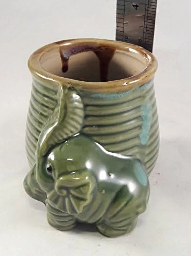 Small Elephant Ceramic Planter Pot, 3” Unique Design By