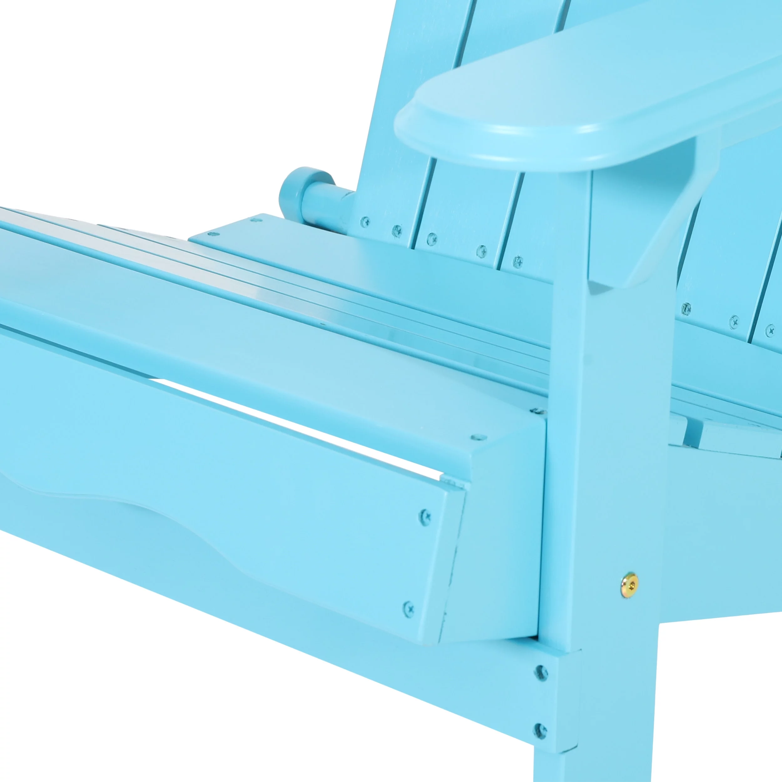 Noble House Carla Folding Acacia Wood Adirondack Chair - Teal (Set of 4)