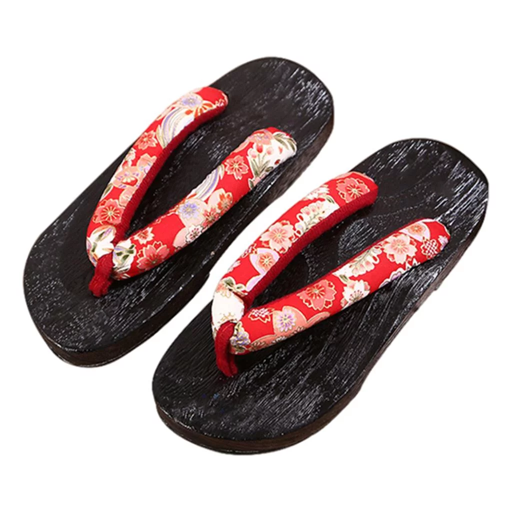 Traditional Japanese Style Wooden Clogs Shoes indoor and outdoor Sandals Flops for Men Women 41