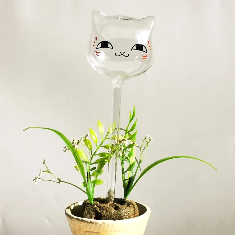 Cute Cat Glass Waterer Lazy Creative Seepage Drip Irrigation Household Green Plants Potted Plants Automatic Watering Device God!