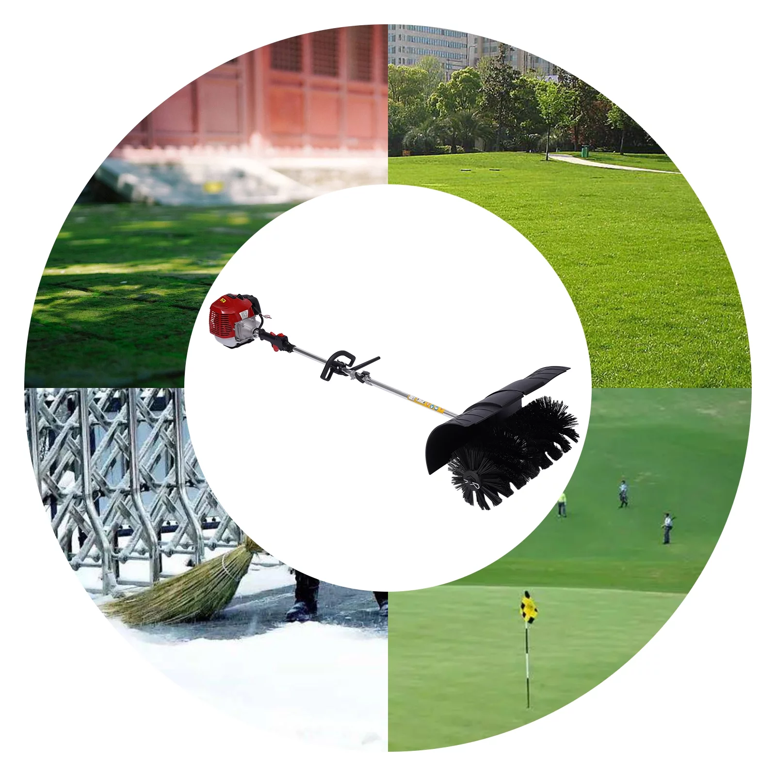 TOOL1SHOoo Hand Push Sweeper Machine Blower,52cc 2 Stroke 2.3HP Gasoline Sweeper (With Blower)