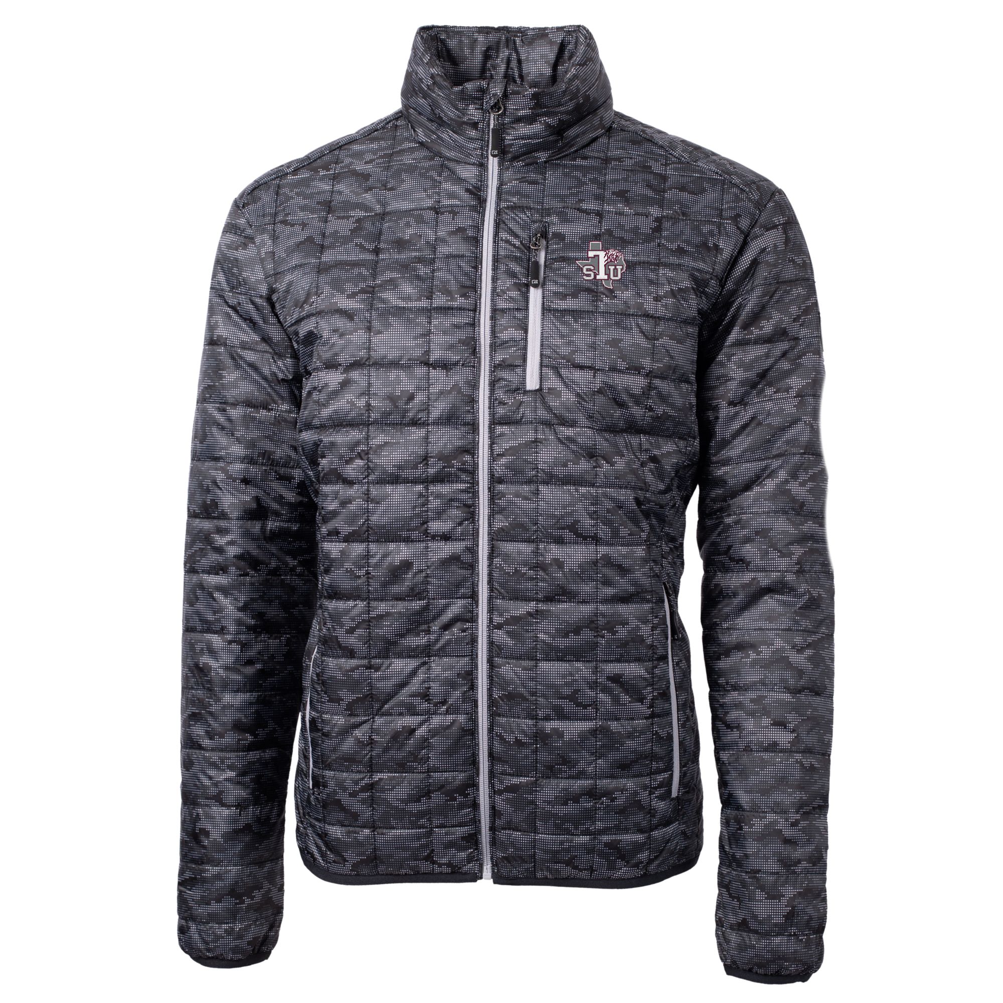Men's Cutter & Buck  Black Texas Southern Tigers Rainier Primaloft Eco Full-Zip Hooded Jacket