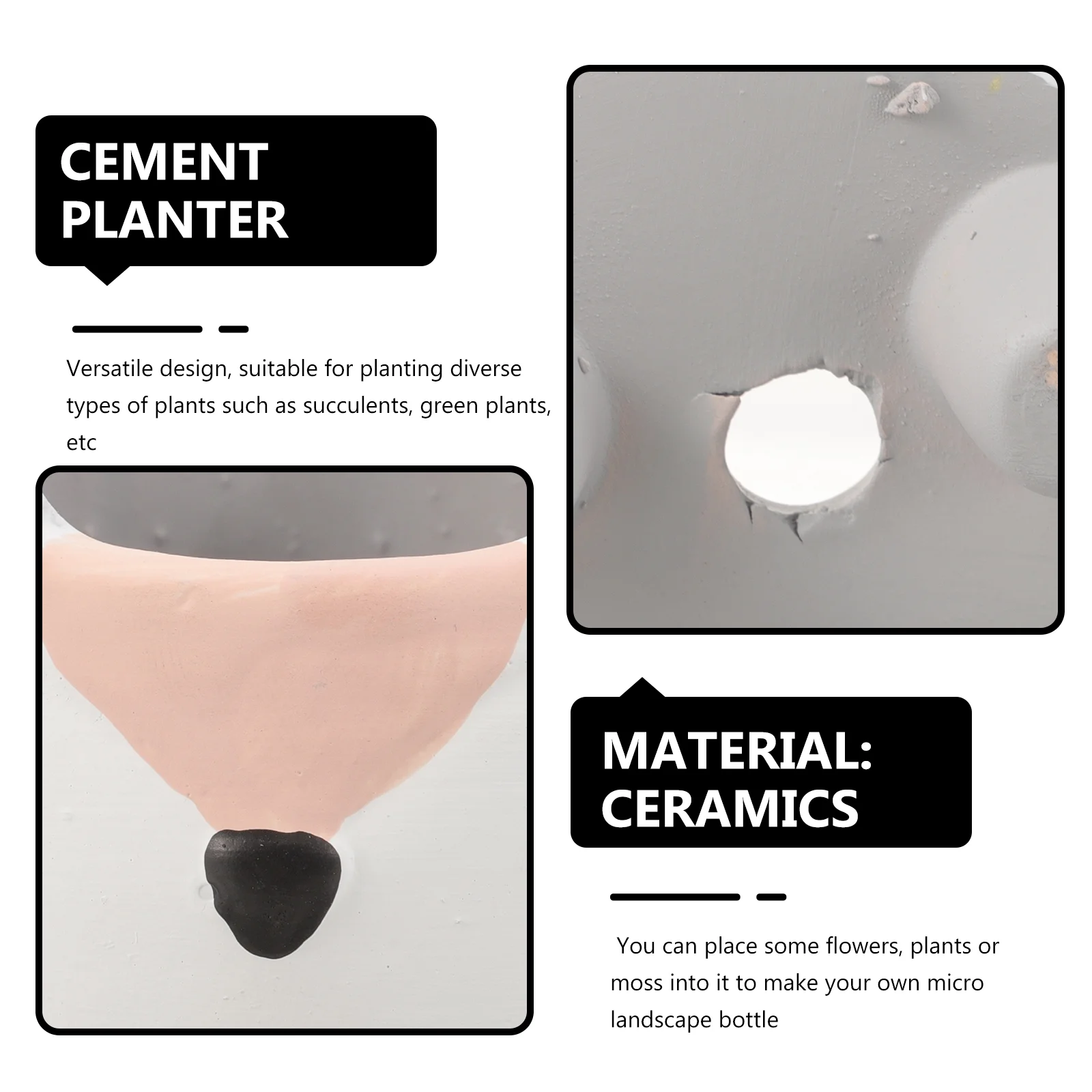 Gongxipen Small Ceramics Pots Colorful Simulation Animal Mini Succulent Pots Flower Pots Garden Decorations Outdoor Decor with Bottom Drainage Hole (Hedgehog Style)