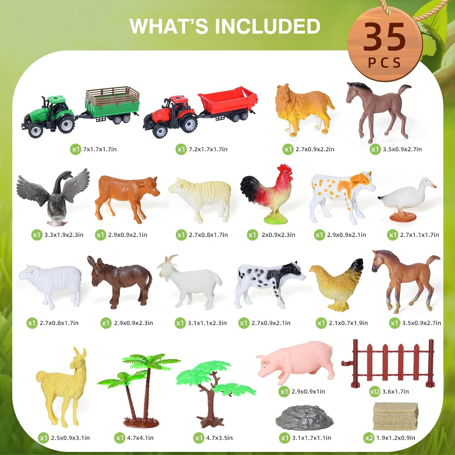 Farm Animal Figures Playset, Preschool STEM Toys for Kids, Educational Learning Toys Gift for 3 Years Old & Up Boys Girls Toddlers