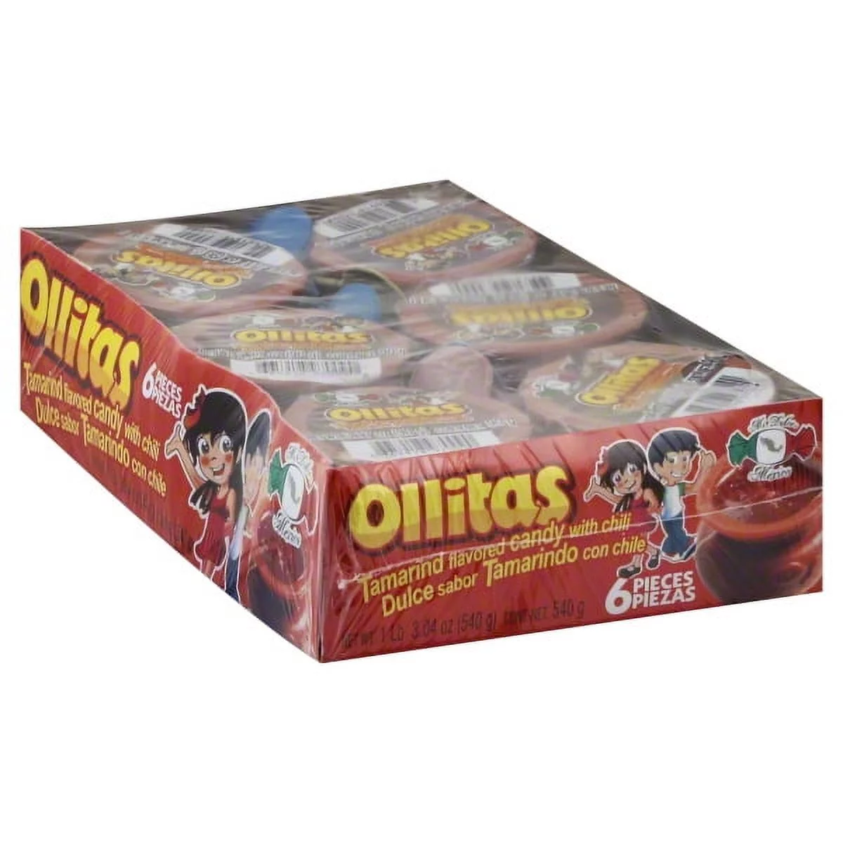 Mi Dulce Mexico Ollitas Tamarind Flavored Candy with chili, 6 ea