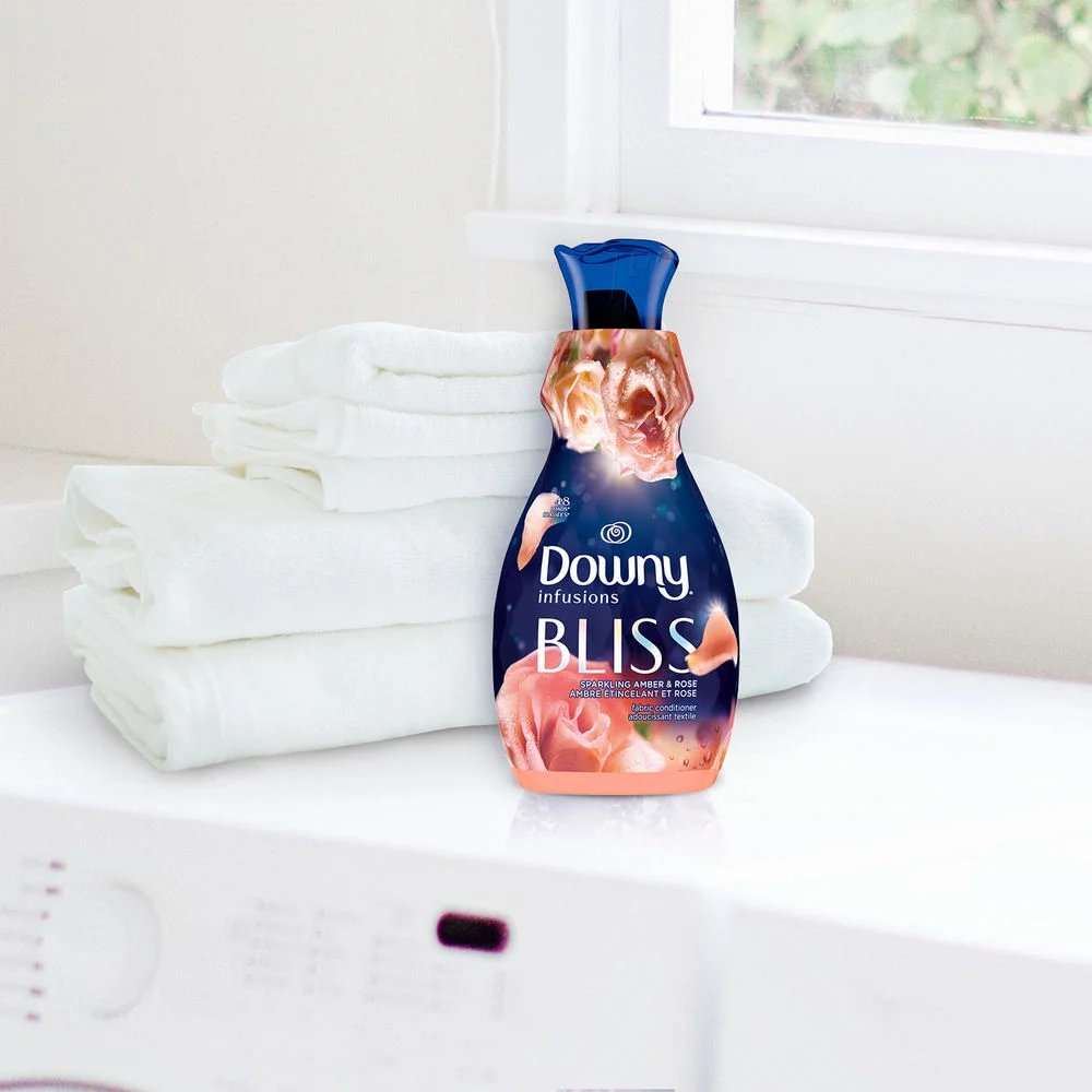 Downy Downy Infusions Liquid Fabric Softener, Bliss, Sparkling Amber & Rose, 56 fl oz
