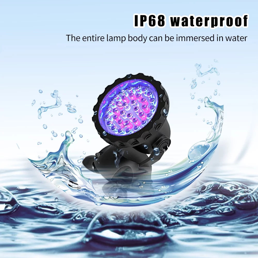 Swimming Pool Lights,DFITO 36 LED RGB Pond Spot Lights Underwater Pool Fountain IP68 4 lights + IR Remote