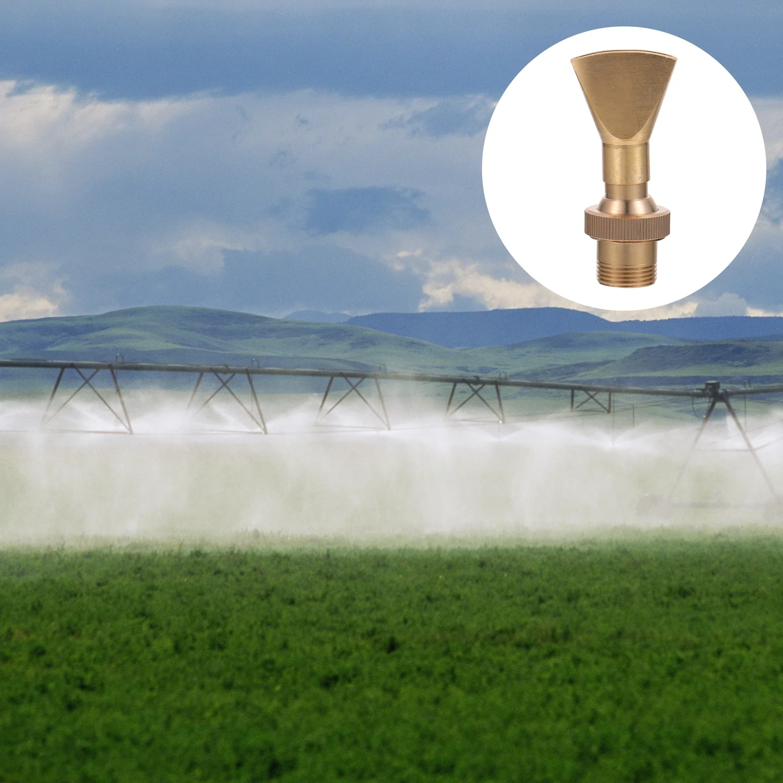 Gongxipen Water Fountain Nozzle Spray 1/2 Inch 3/4 Inch Brass Fan Shaped Pond Sprinkler