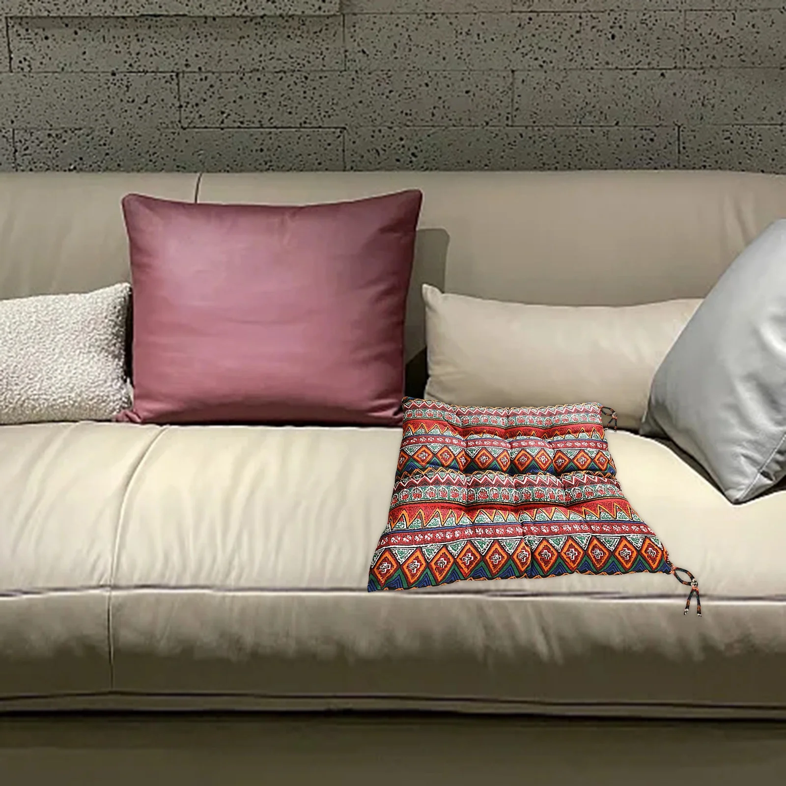 SIfdSeng Western Throw Pillows Seat Cushions Cushions Chair Cushions Seat Cushions 40X40 Cm Garden Chair Cushions Garden Seat Cushions Balcony Green Throw Pillows