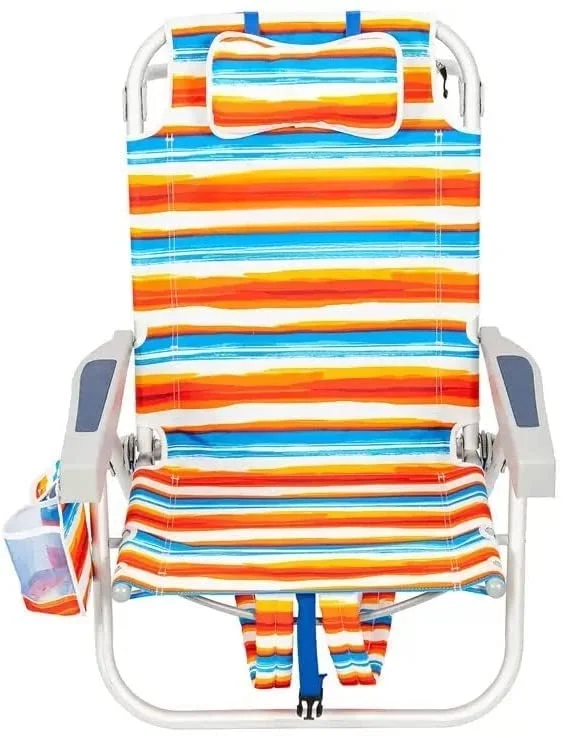Backpack Beach Chair,Aluminum, (Sailfish and Palms)