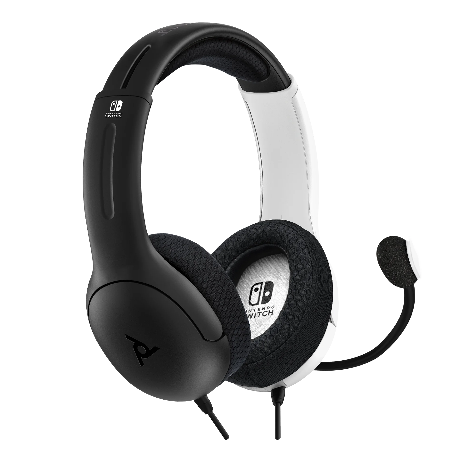 PDP Gaming LVL40 Wired Stereo Gaming Headset with Noise Cancelling Microphone: Nintendo Switch - Black & White, Nintendo Switch