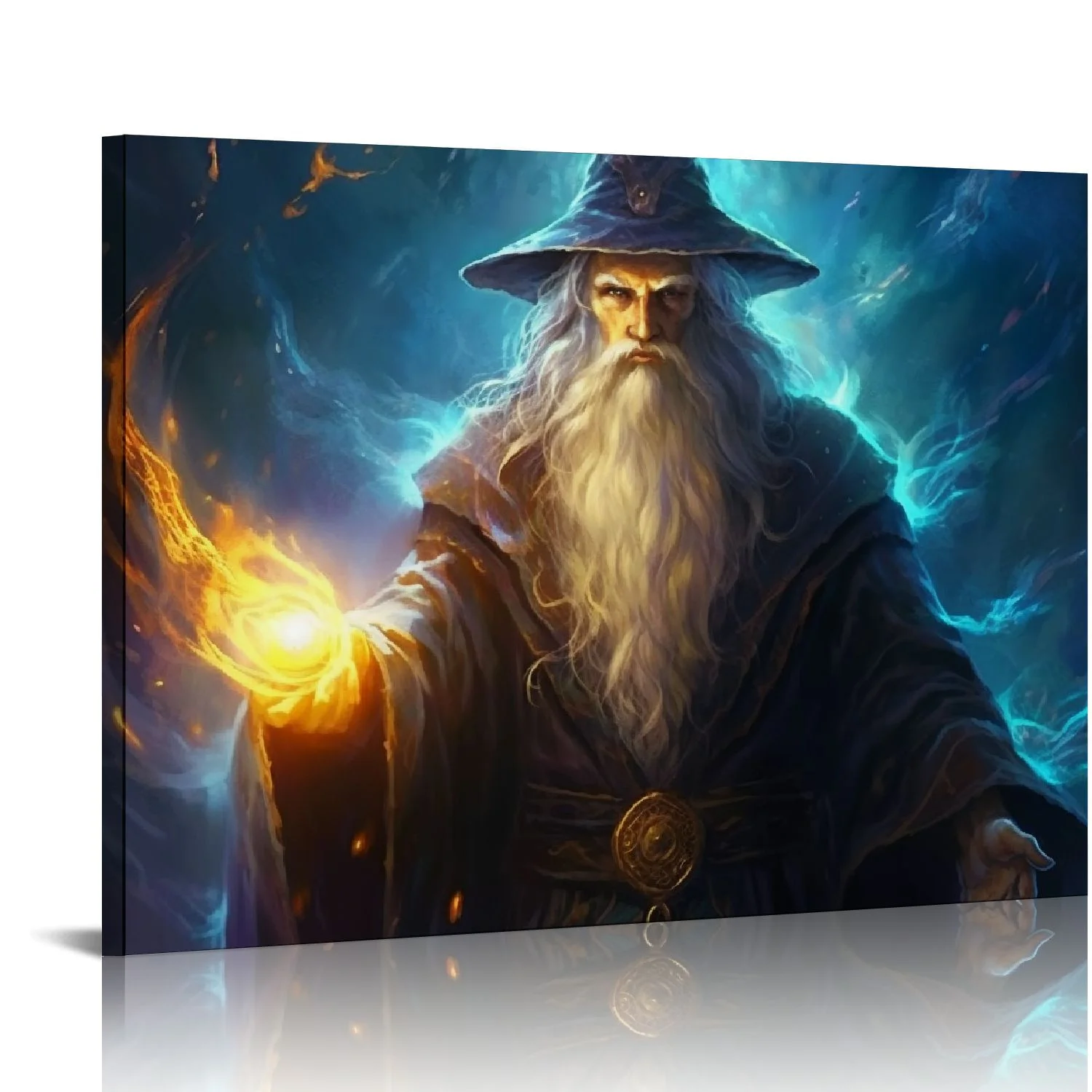 COMIO Fantasy Wizard 12 Canvas Art - Home Decor Wall Art Print Poster Painting Large 20x16in