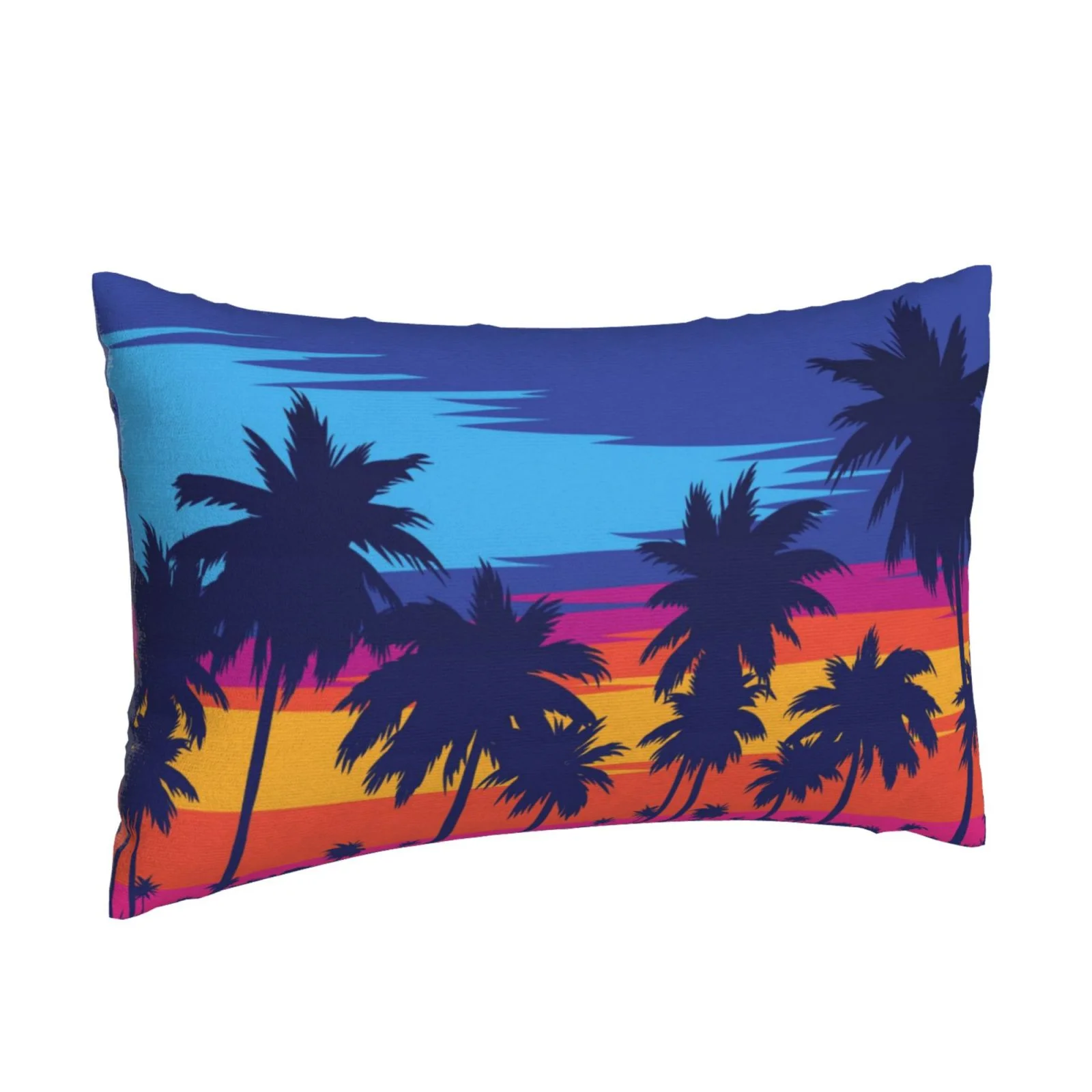 Junzan Beach With Palm Trees Pillow Cases Standard Size, with Envelope Closure Bed Pillow Cases,14