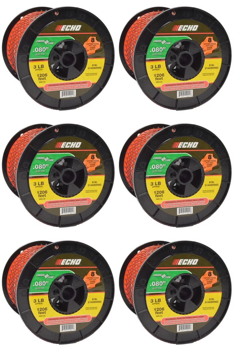 Echo Genuine 6-Pack of Cross-Fire 3 Lb Spool .080
