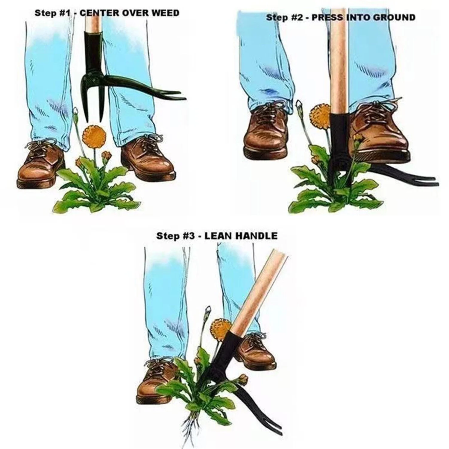 Weed puller Standing weeder Manual no-bend weeder Weed puller (without handle)